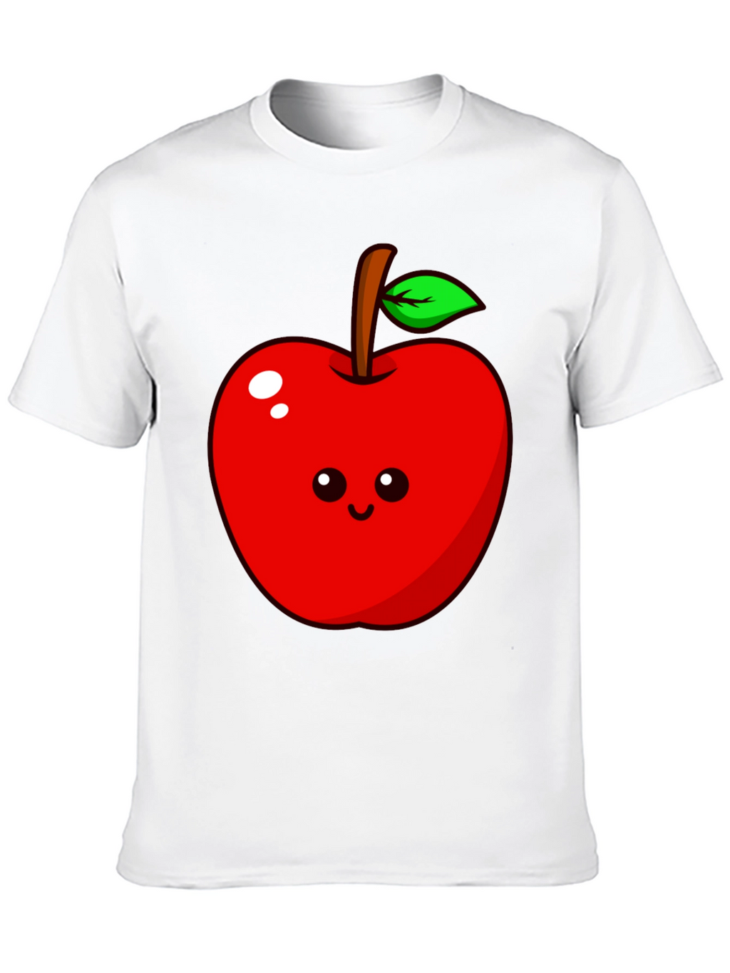 Cute Apple Graphic Tee - Black Cotton T-Shirt