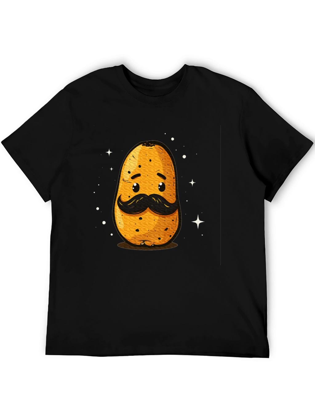 Funny Potato with Mustache Graphic T-Shirt