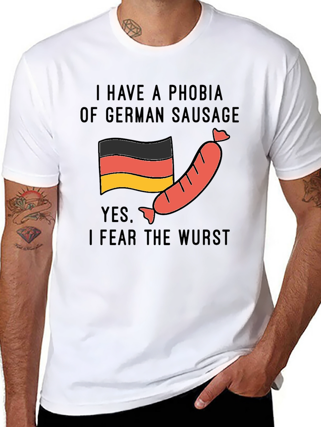 Phobia of German Sausage T-Shirt - Funny Graphic Tee