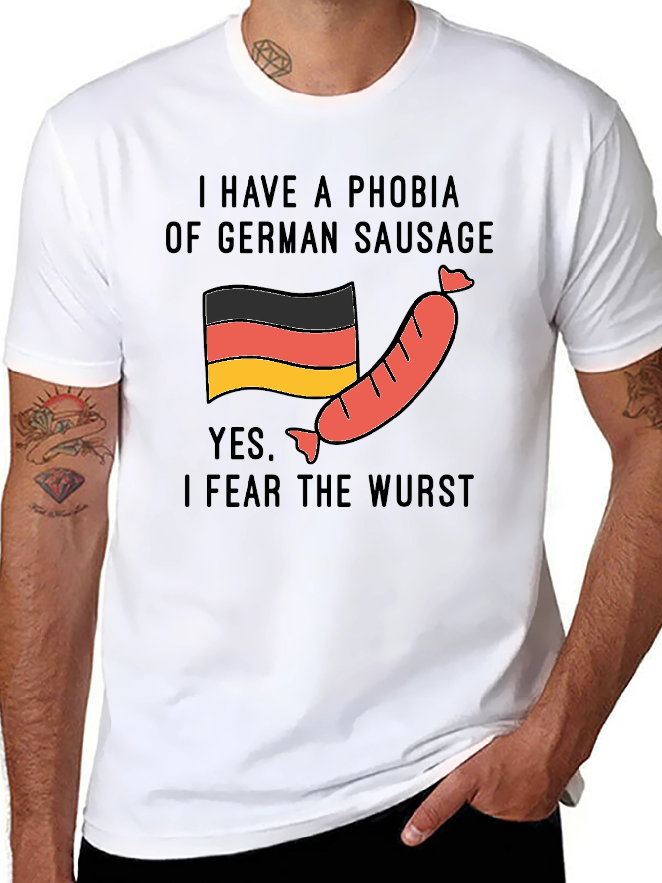 Phobia of German Sausage T-Shirt - Funny Graphic Tee