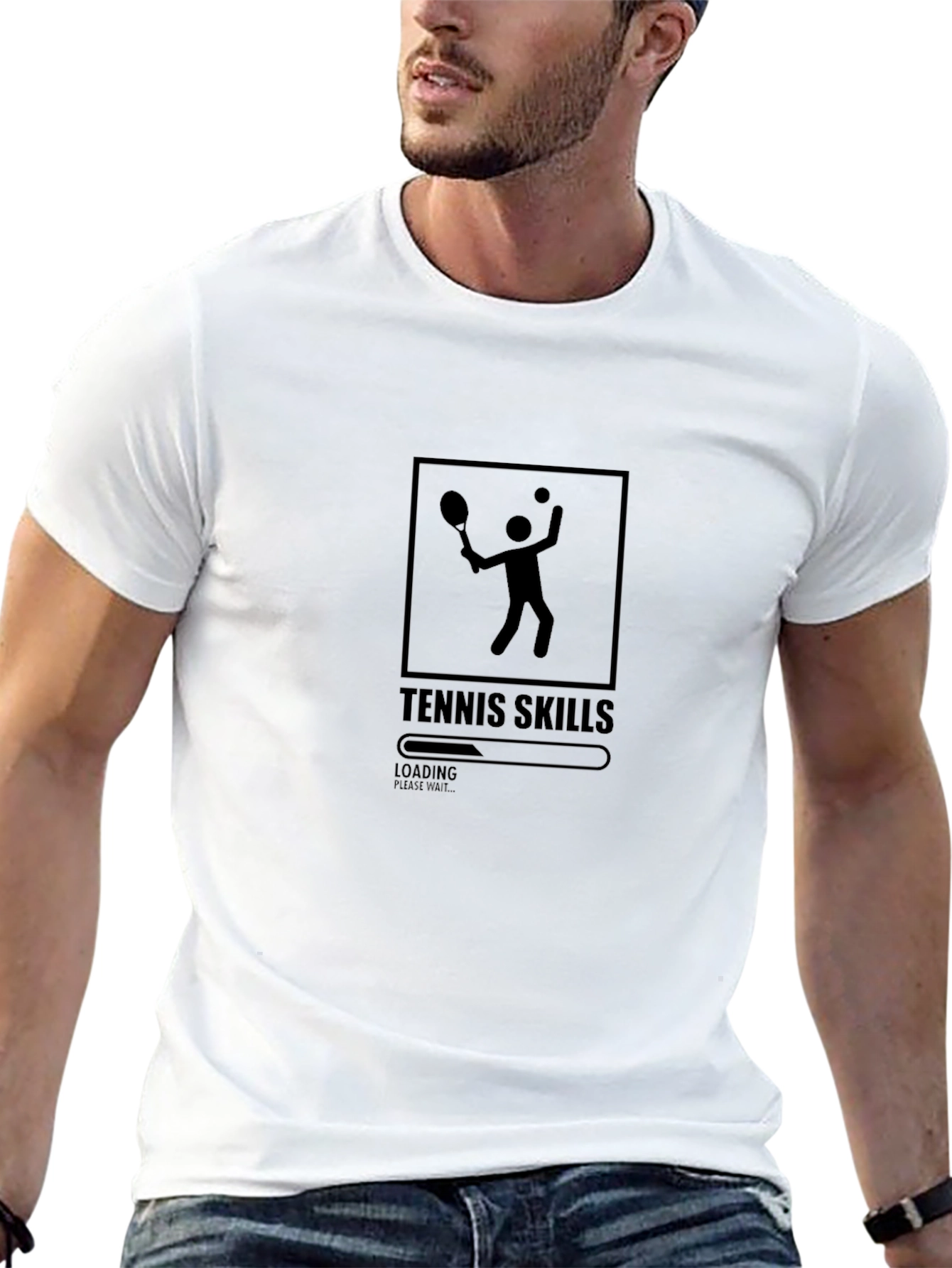 Tennis Skills Loading Mens Graphic T-Shirt