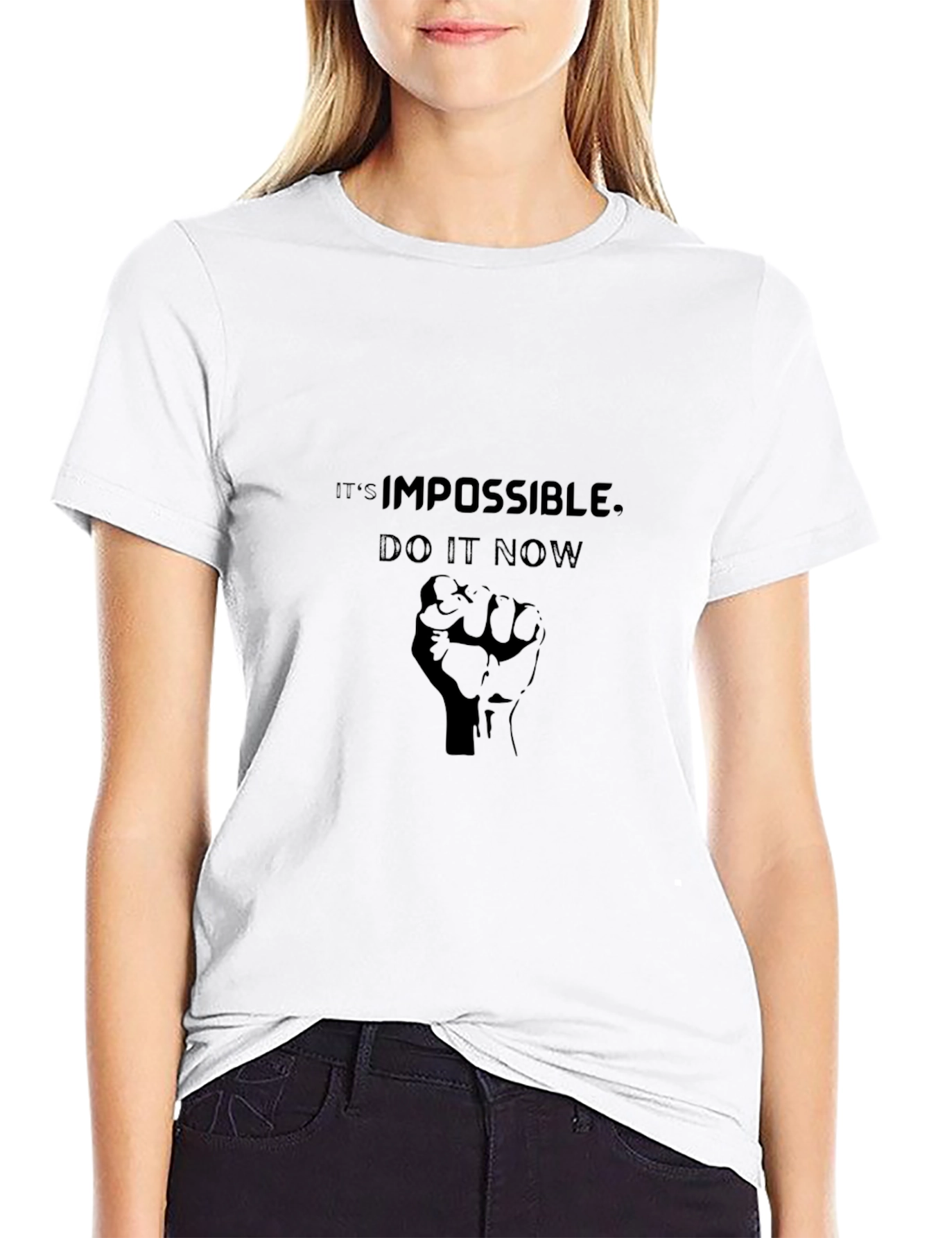 Motivational Graphic Tee: Impossible Do It Now