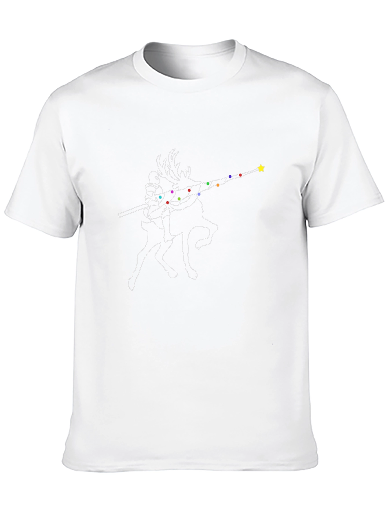 Christmas Knight Deer Dab Black T-Shirt