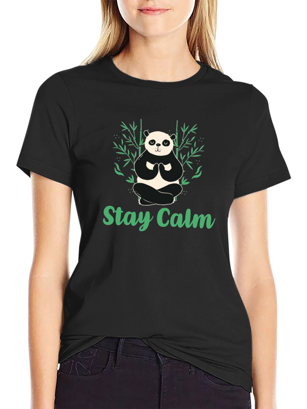 Stay Calm Panda T-Shirt - Relaxed Zen Design