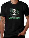 Stay Calm Panda T-Shirt - Relaxed Zen Design