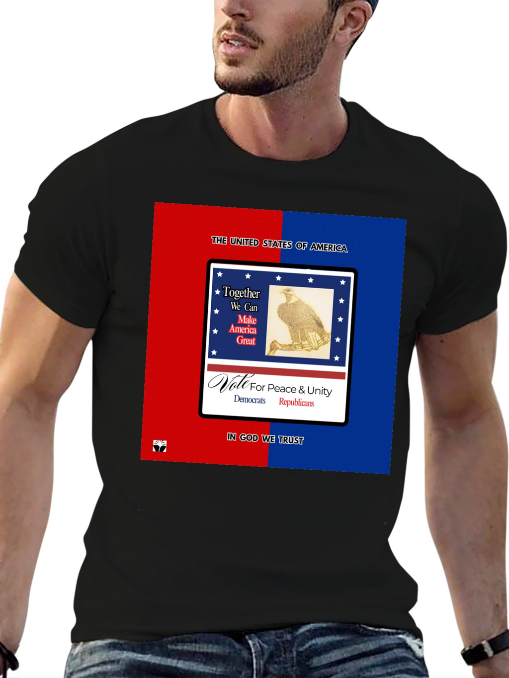 Patriotic USA T-Shirt - Peace & Unity