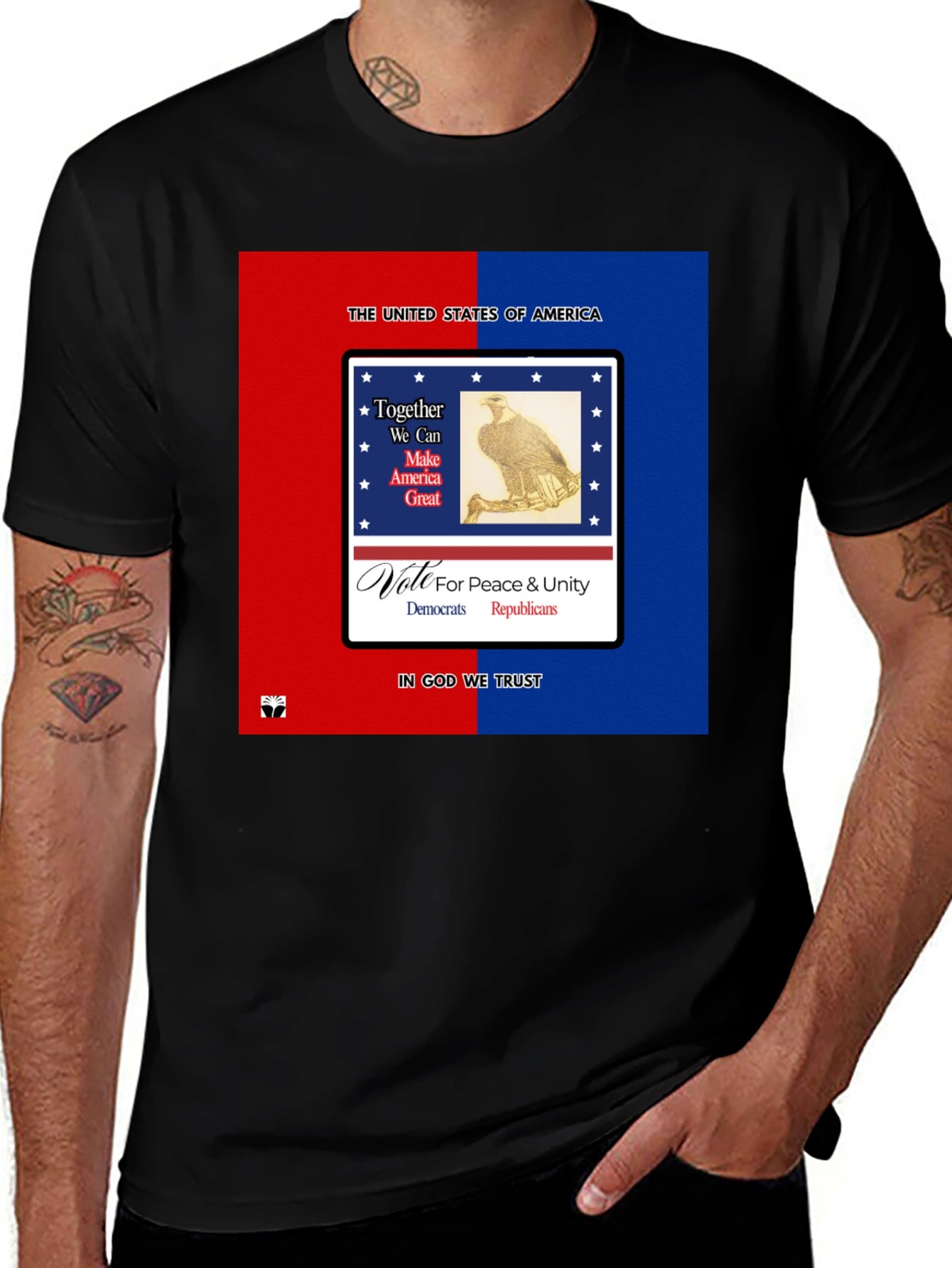 Patriotic USA T-Shirt - Peace & Unity