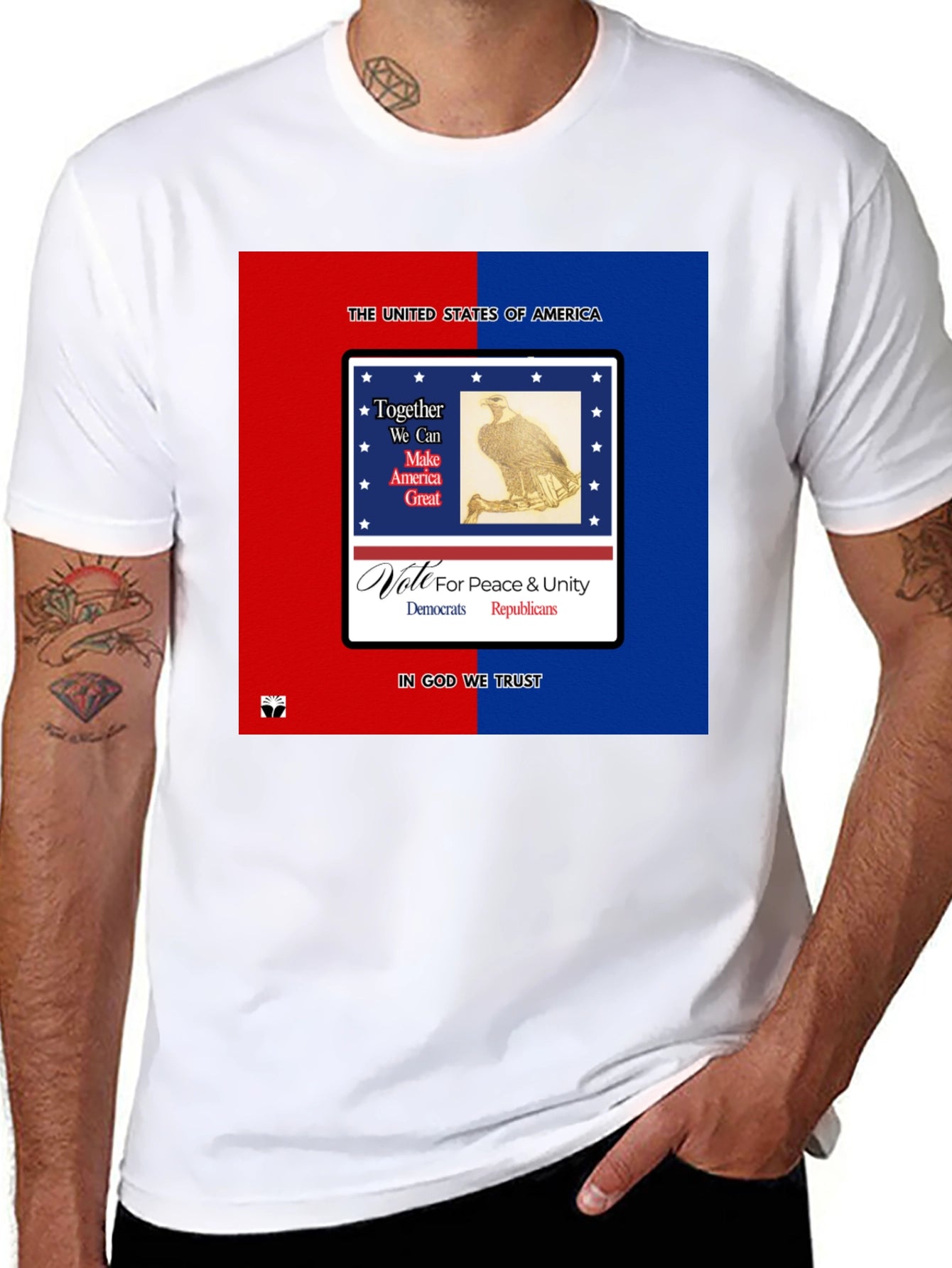 Patriotic USA T-Shirt - Peace & Unity