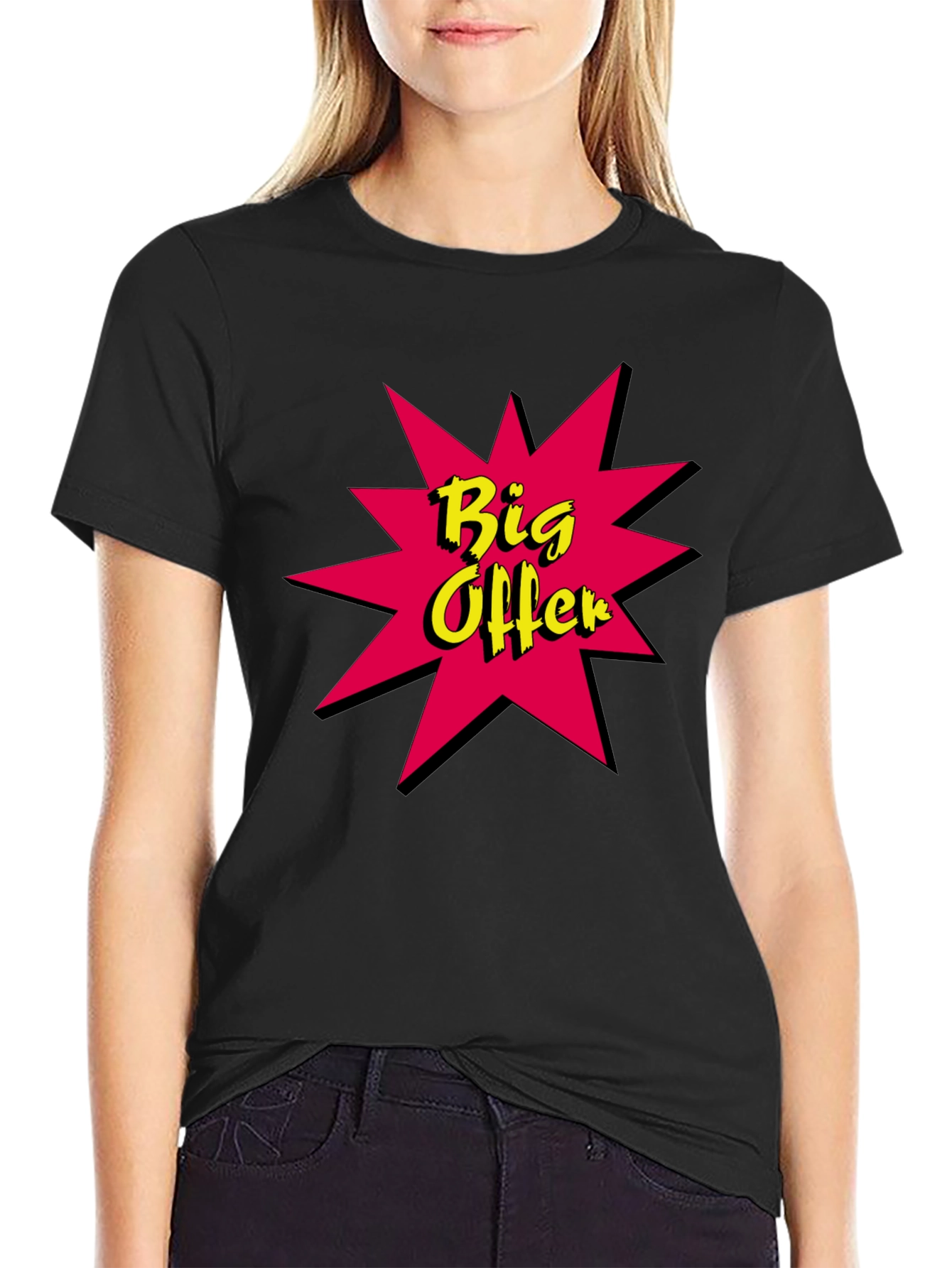 Big Offer Graphic Tee - Stylish Black Cotton T-Shirt
