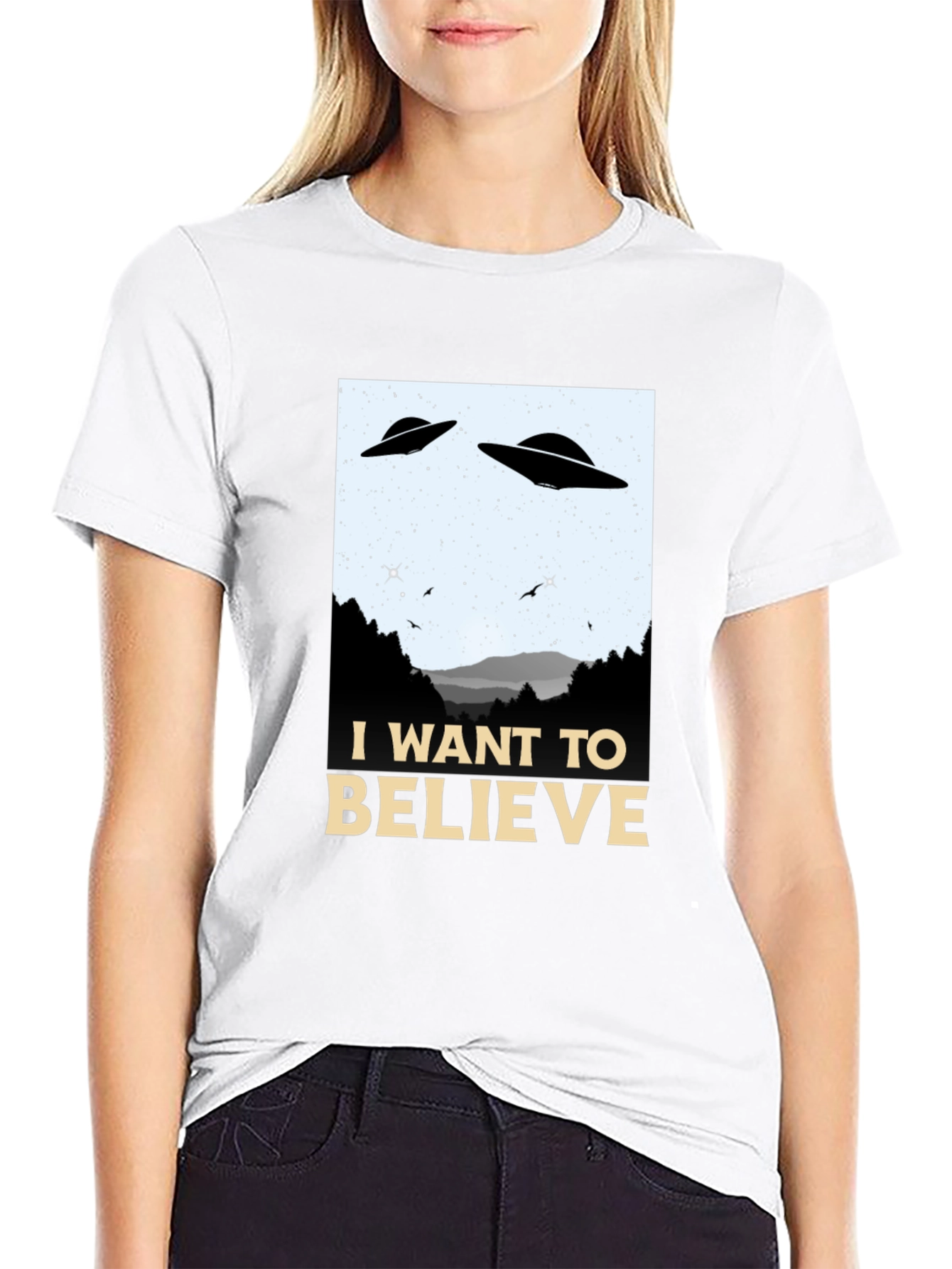 I Want To Believe T-Shirt UFO Alien Tee