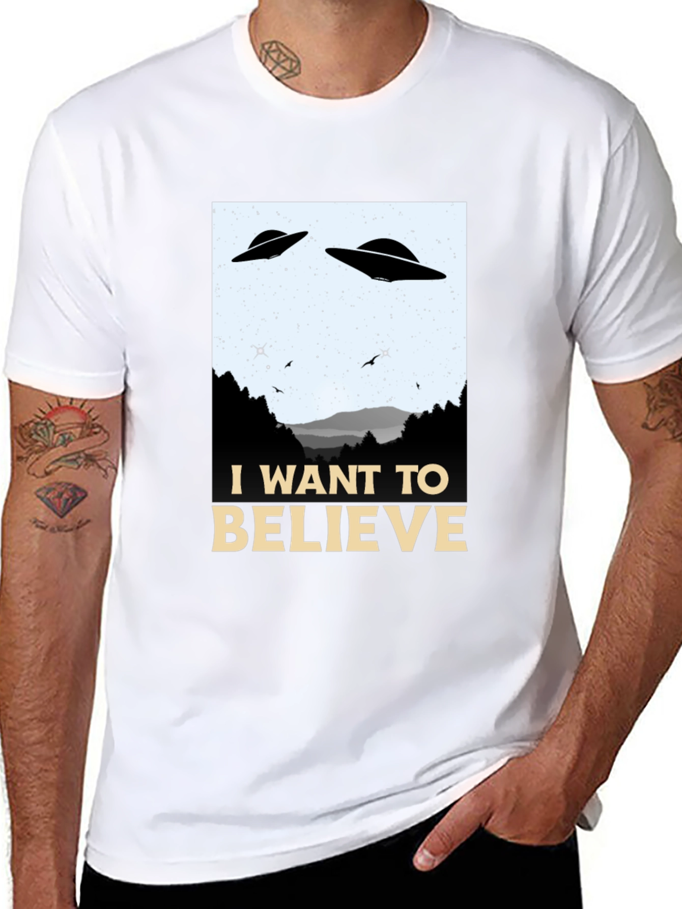 I Want To Believe T-Shirt UFO Alien Tee