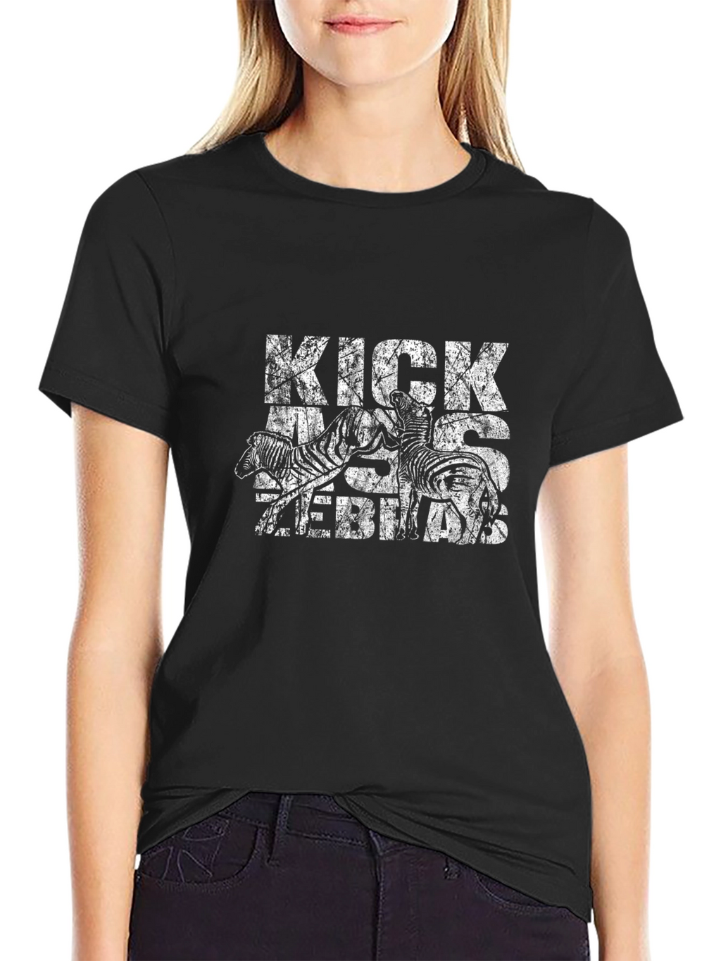 Kick Ass Zebra Graphic T-Shirt