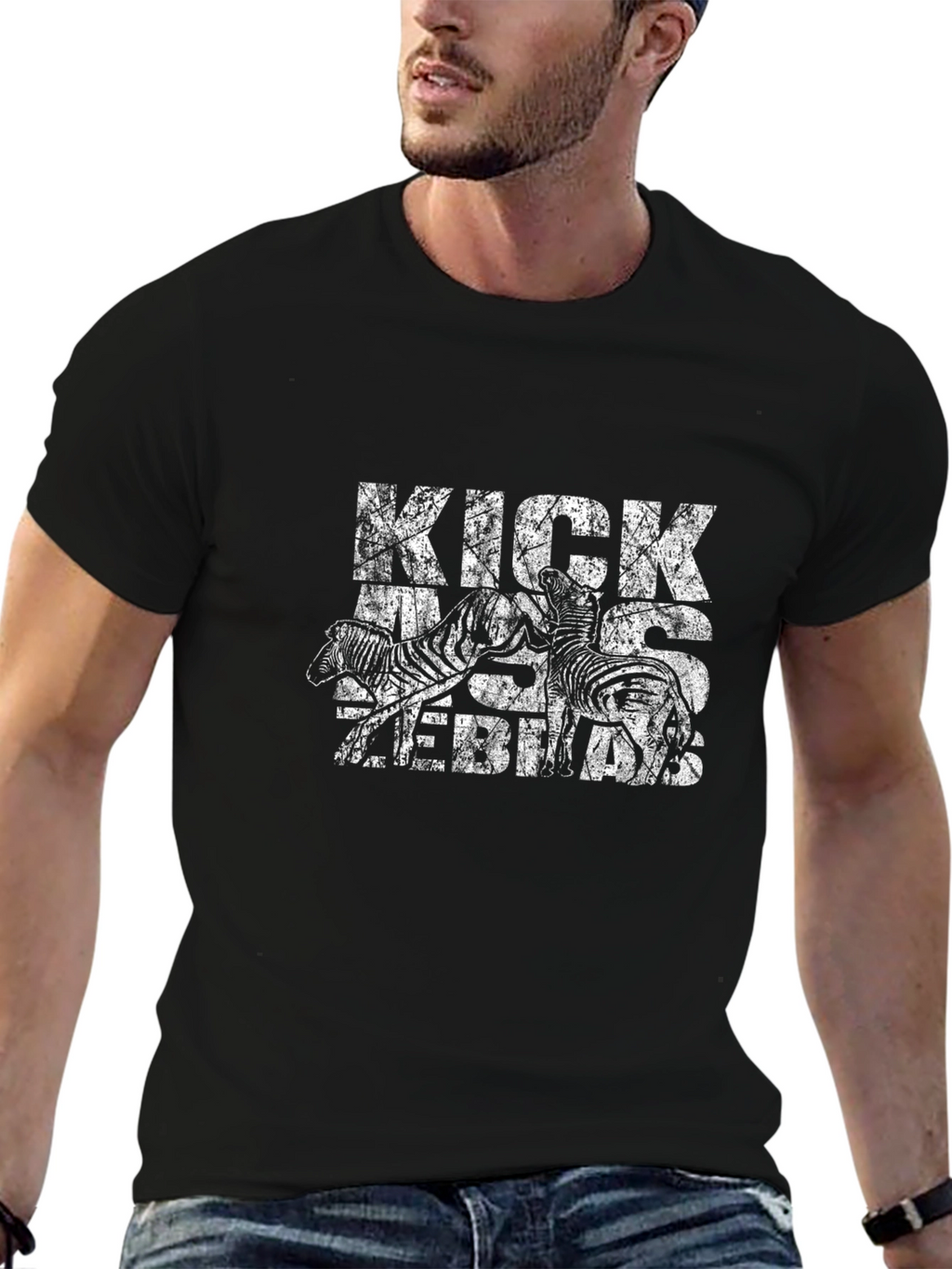Kick Ass Zebra Graphic T-Shirt