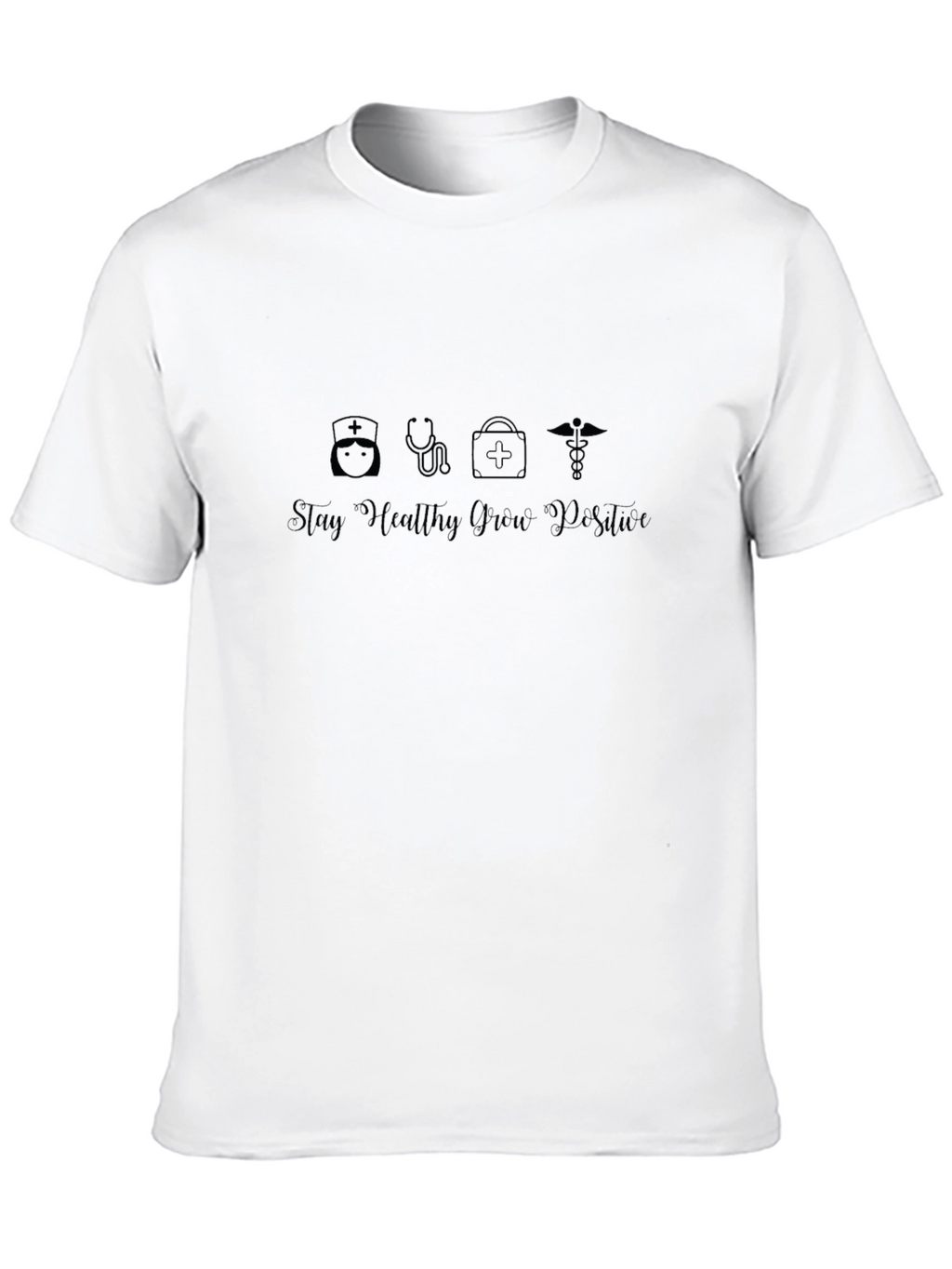 Stay Healthy Grow Positive Black T-Shirt