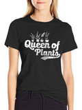 Queen of Plants Graphic Tee - Black Cotton Shirt