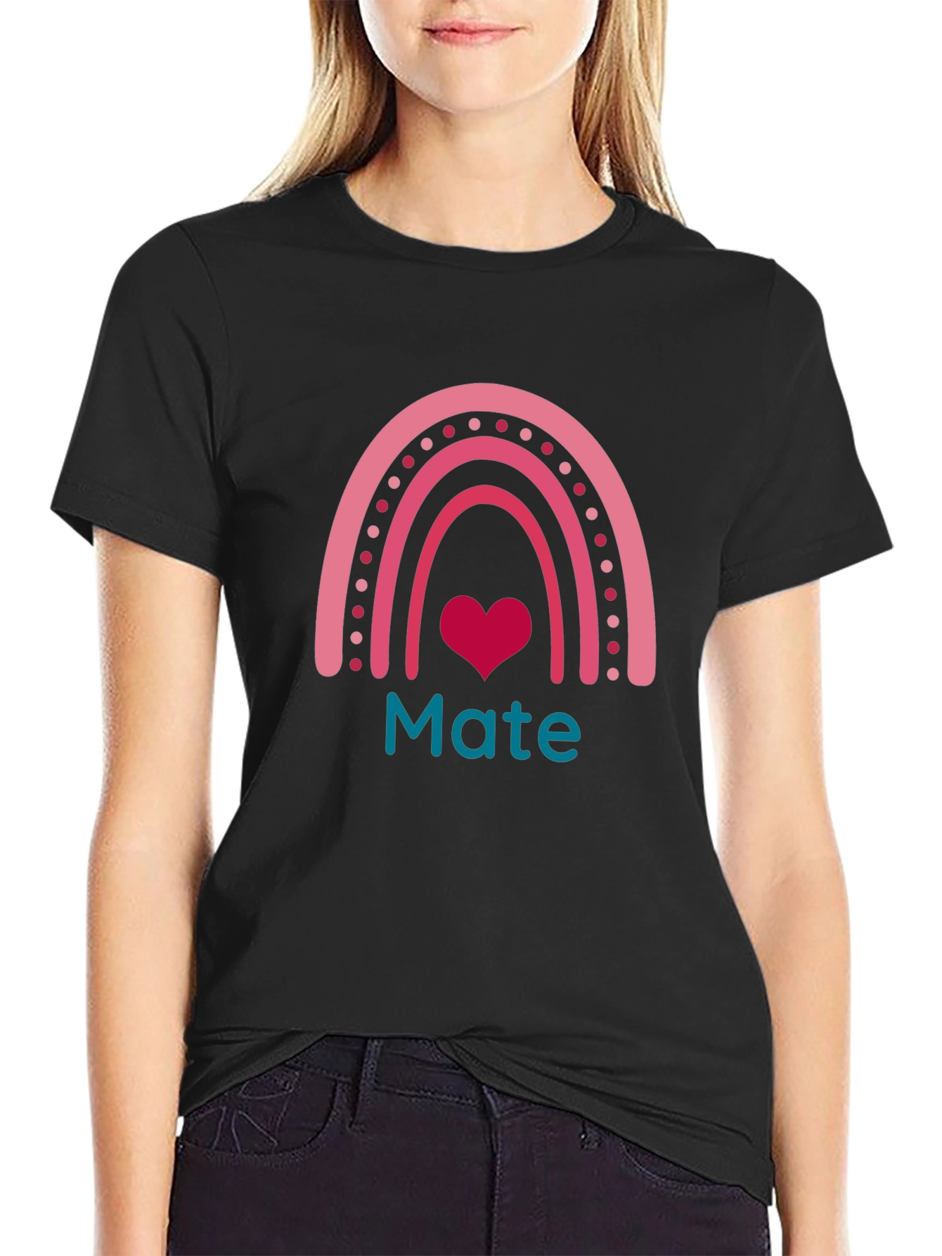 Mate Rainbow Heart Graphic Tee