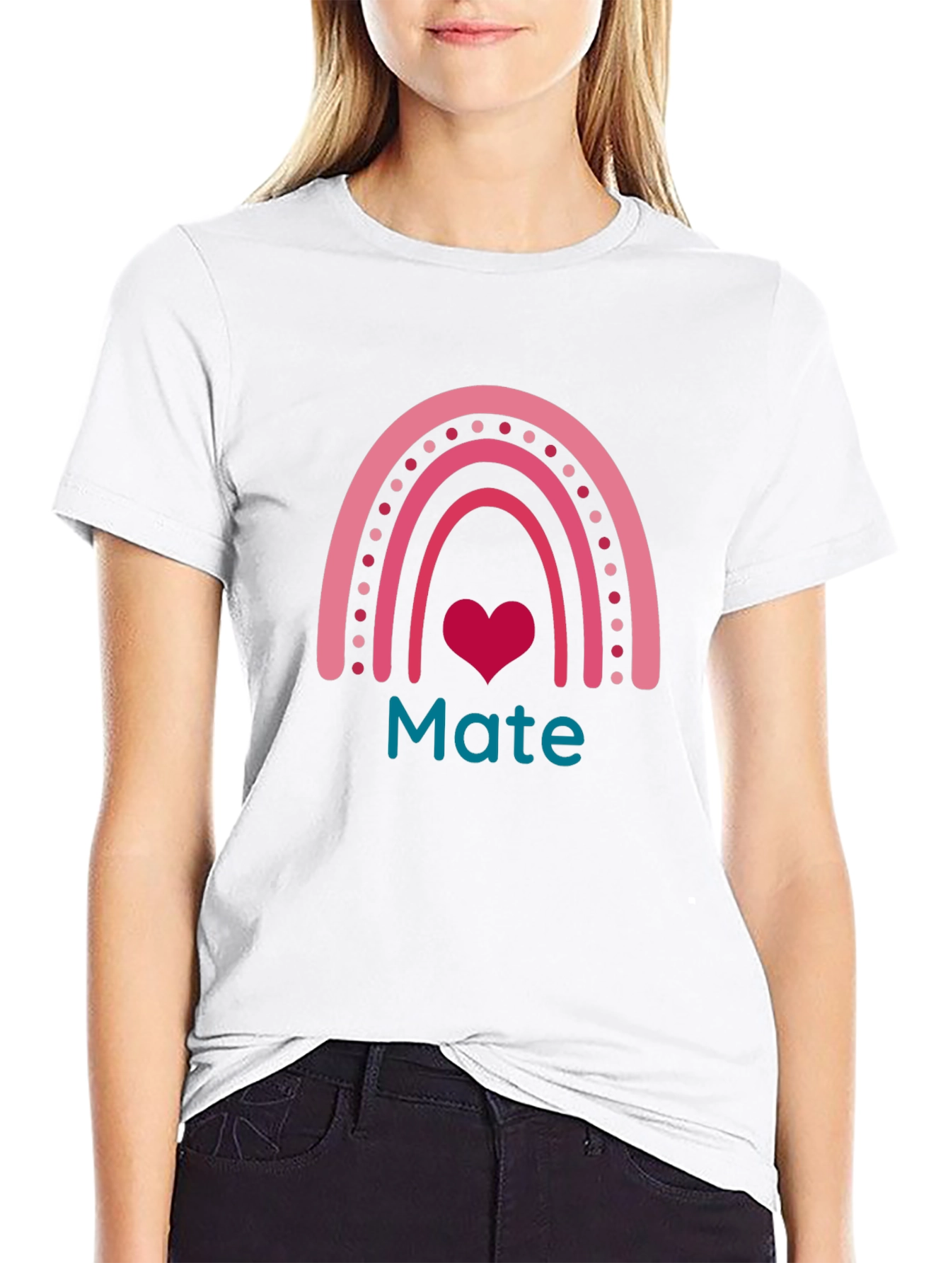 Mate Rainbow Heart Graphic Tee
