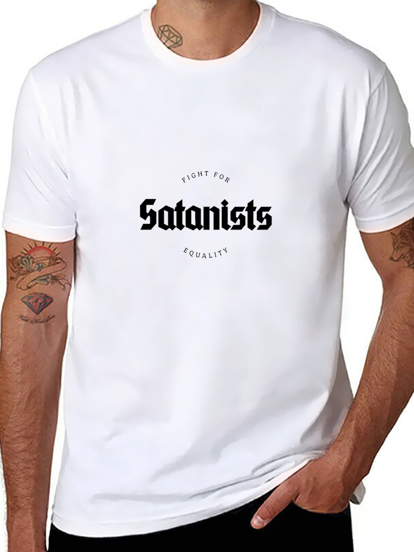 Fight For Satanists Equality Black T-Shirt
