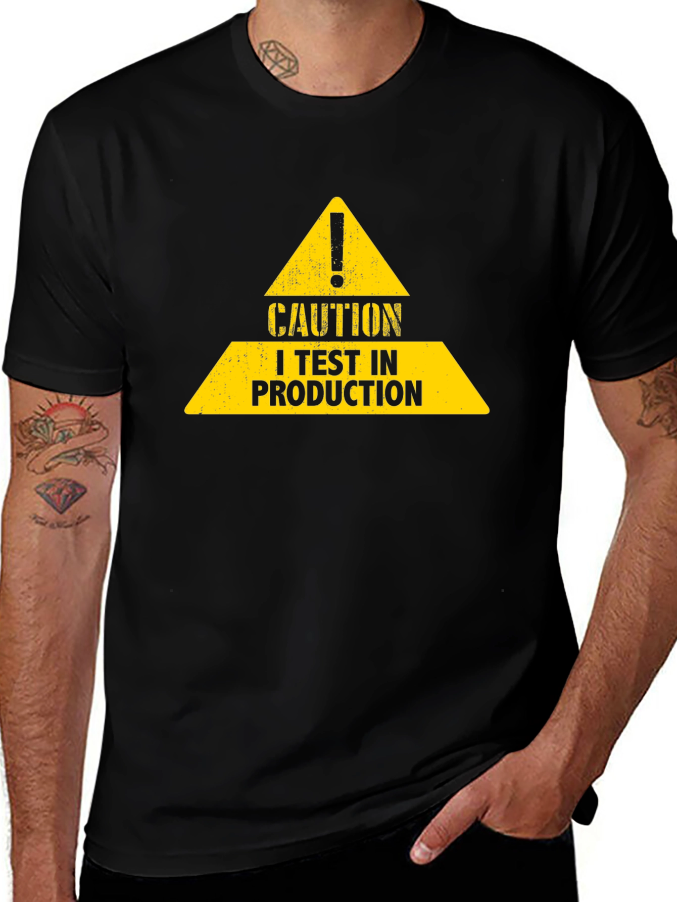 Caution I Test In Production Graphic Tee