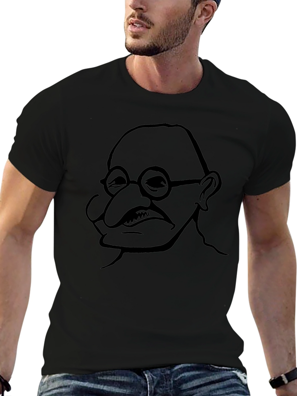 Gandhi Graphic Print Black T-Shirt