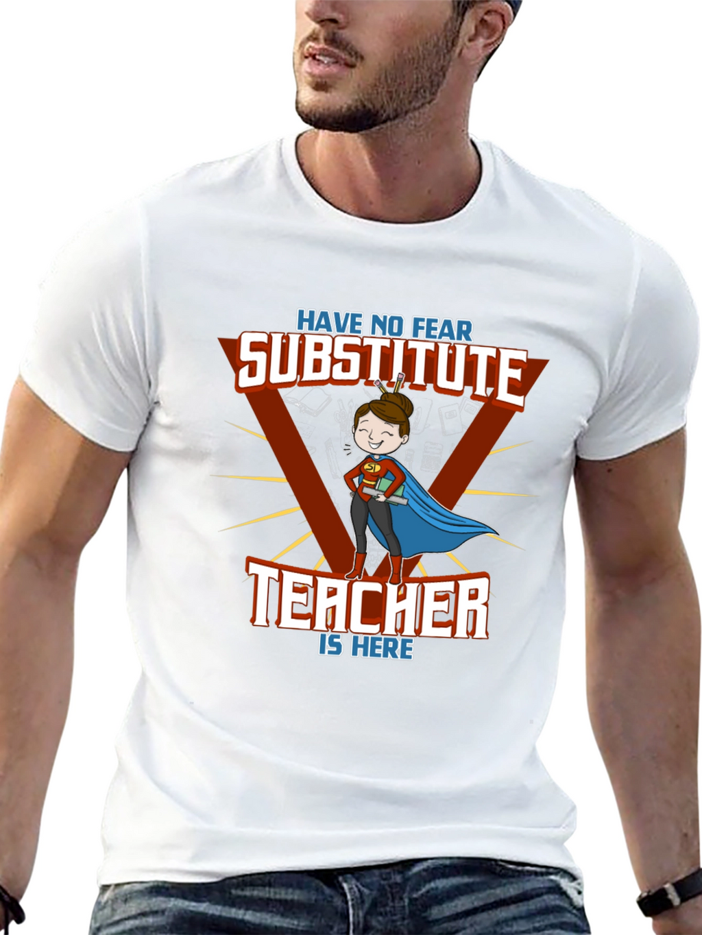 Substitute Teacher Superhero T-Shirt