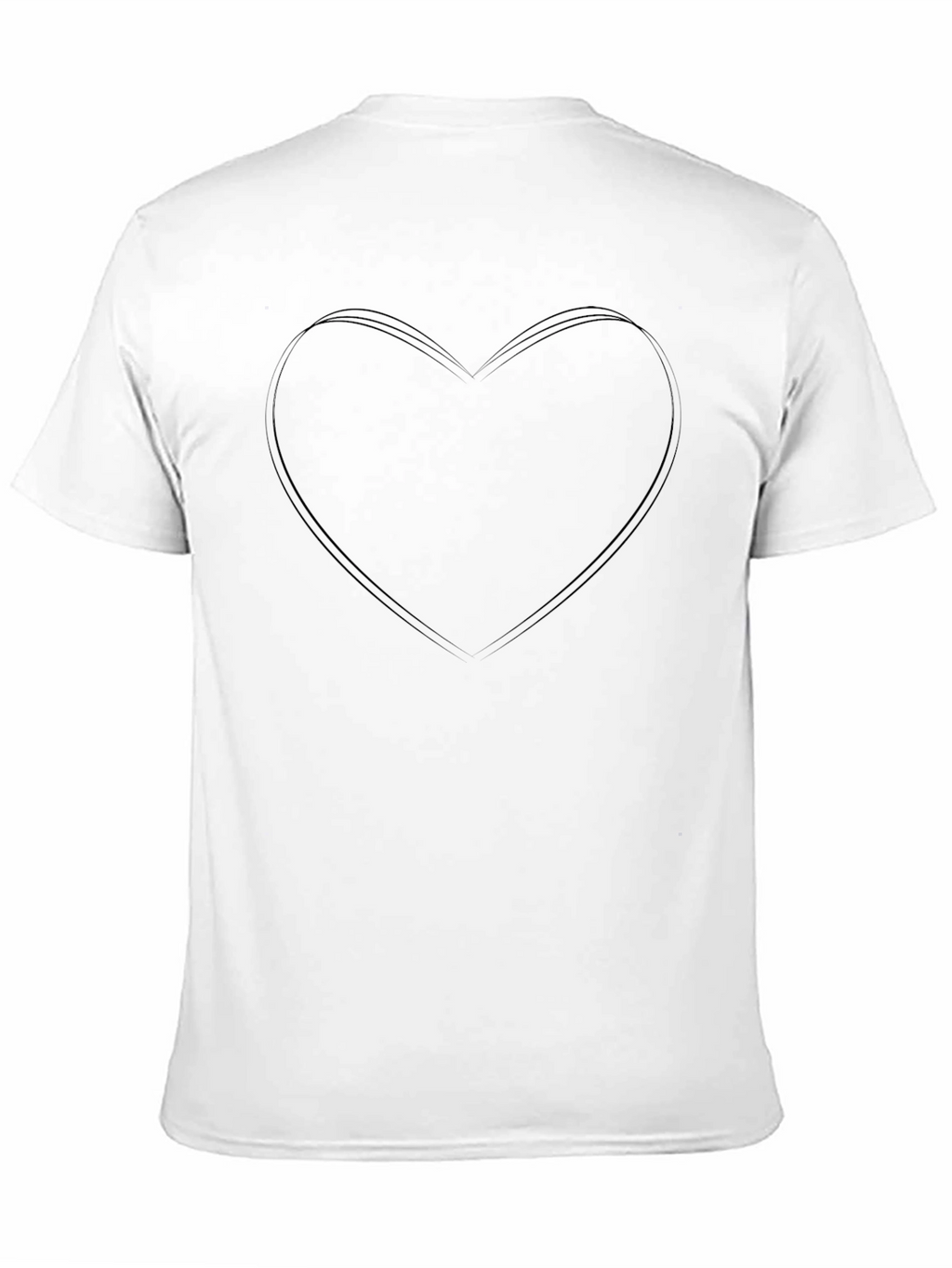 Mens Black Heart Outline Graphic T-Shirt