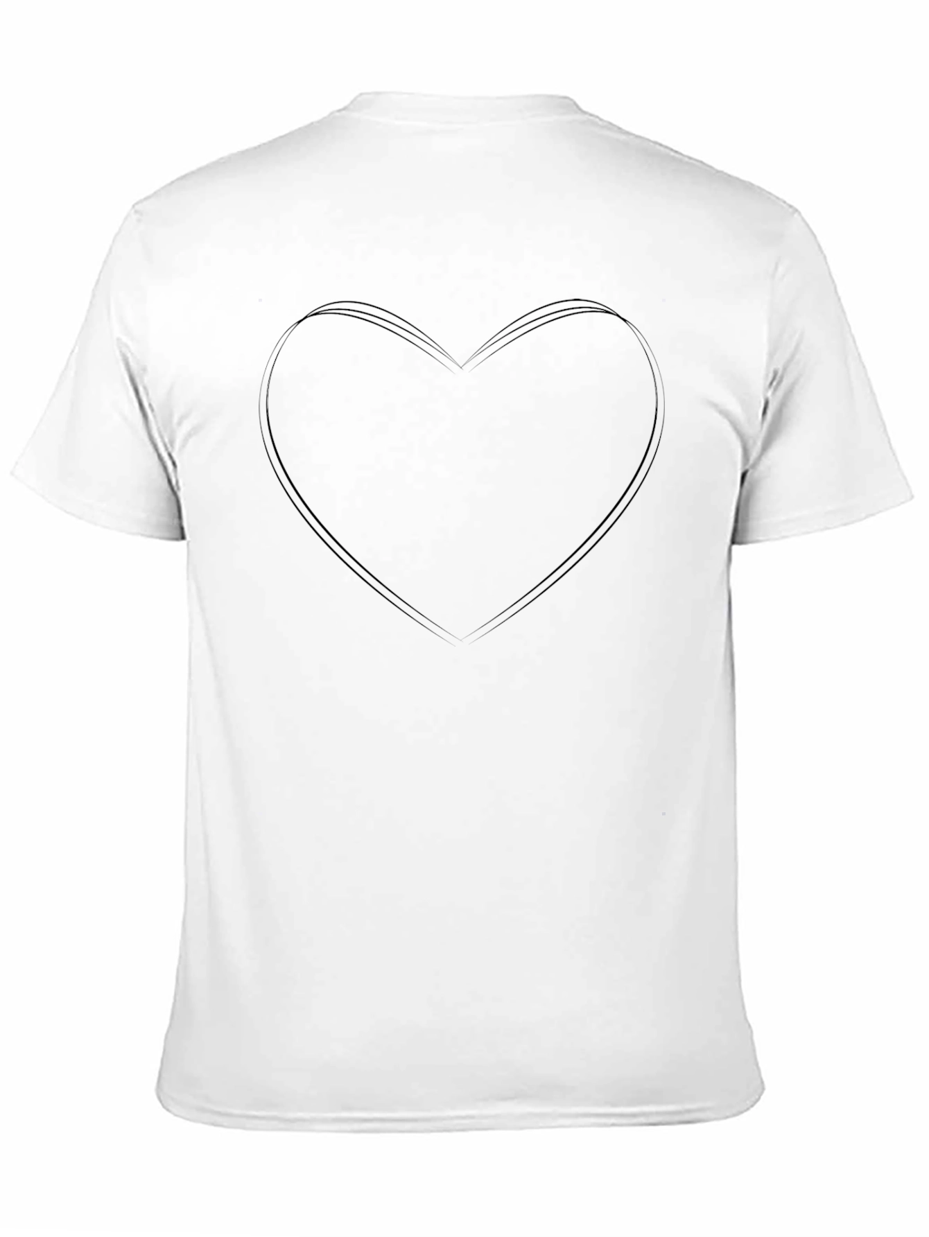 Mens Black Heart Outline Graphic T-Shirt