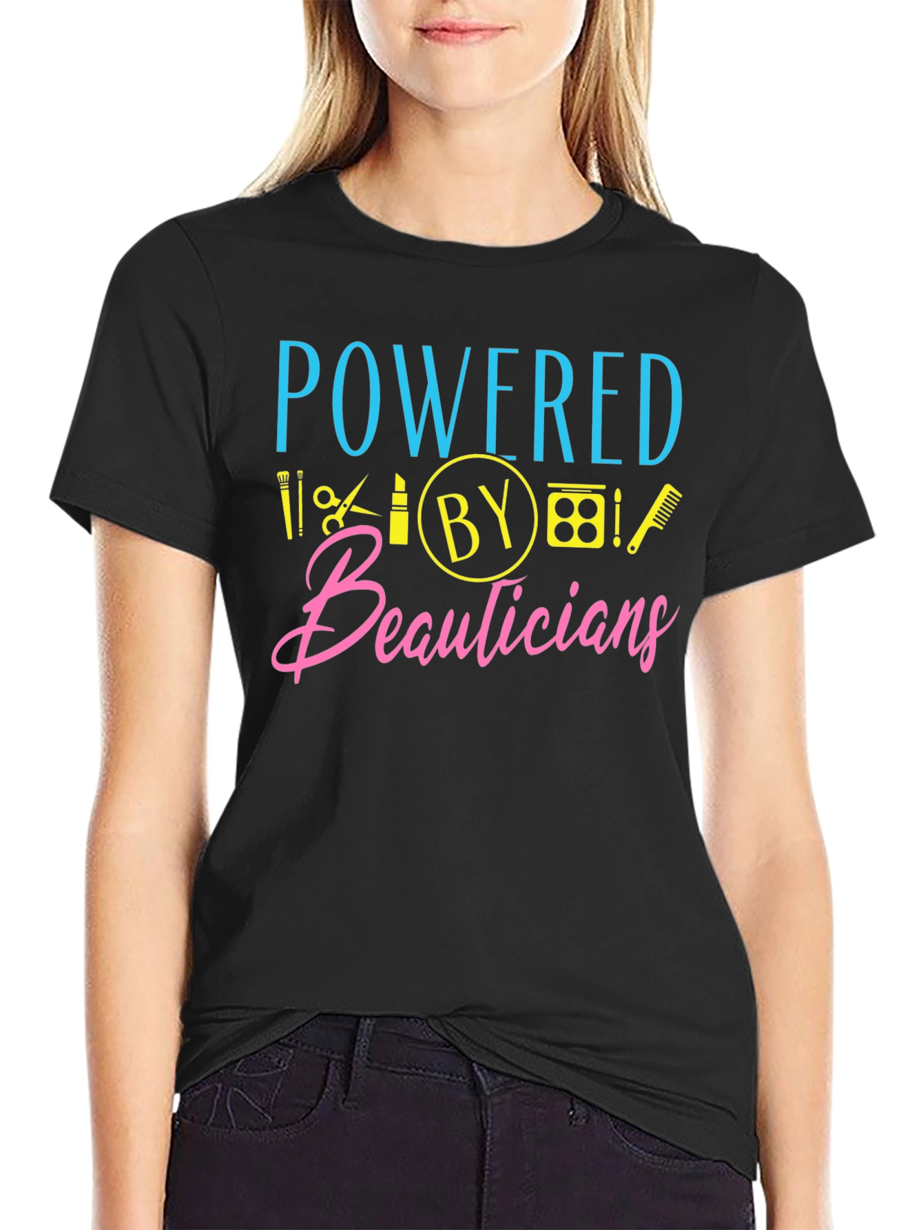 Powered By Beauticians Graphic Tee - Black