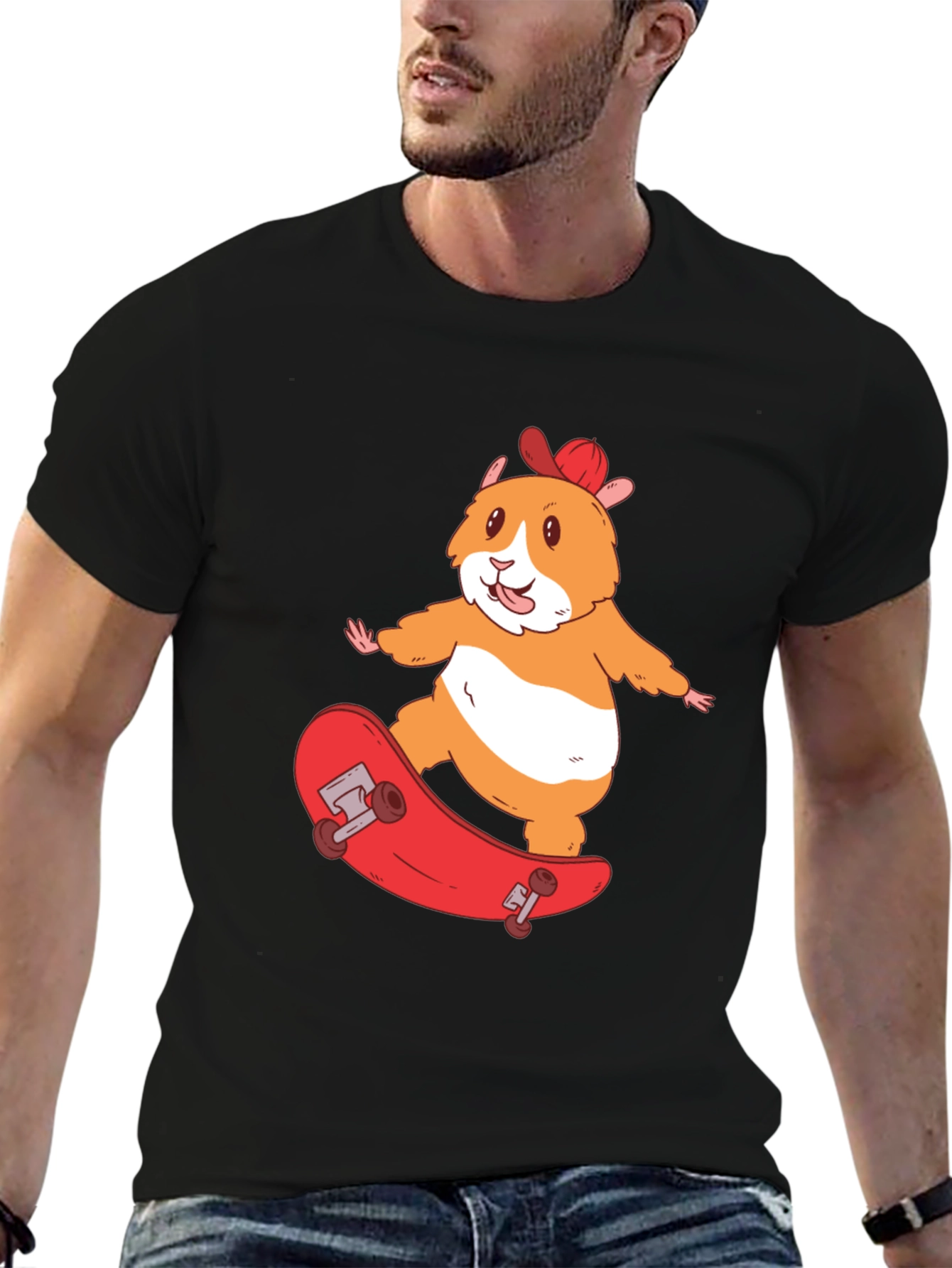 Skateboarding Hamster T-Shirt - Cool Animal Graphic Tee