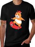 Skateboarding Hamster T-Shirt - Cool Animal Graphic Tee