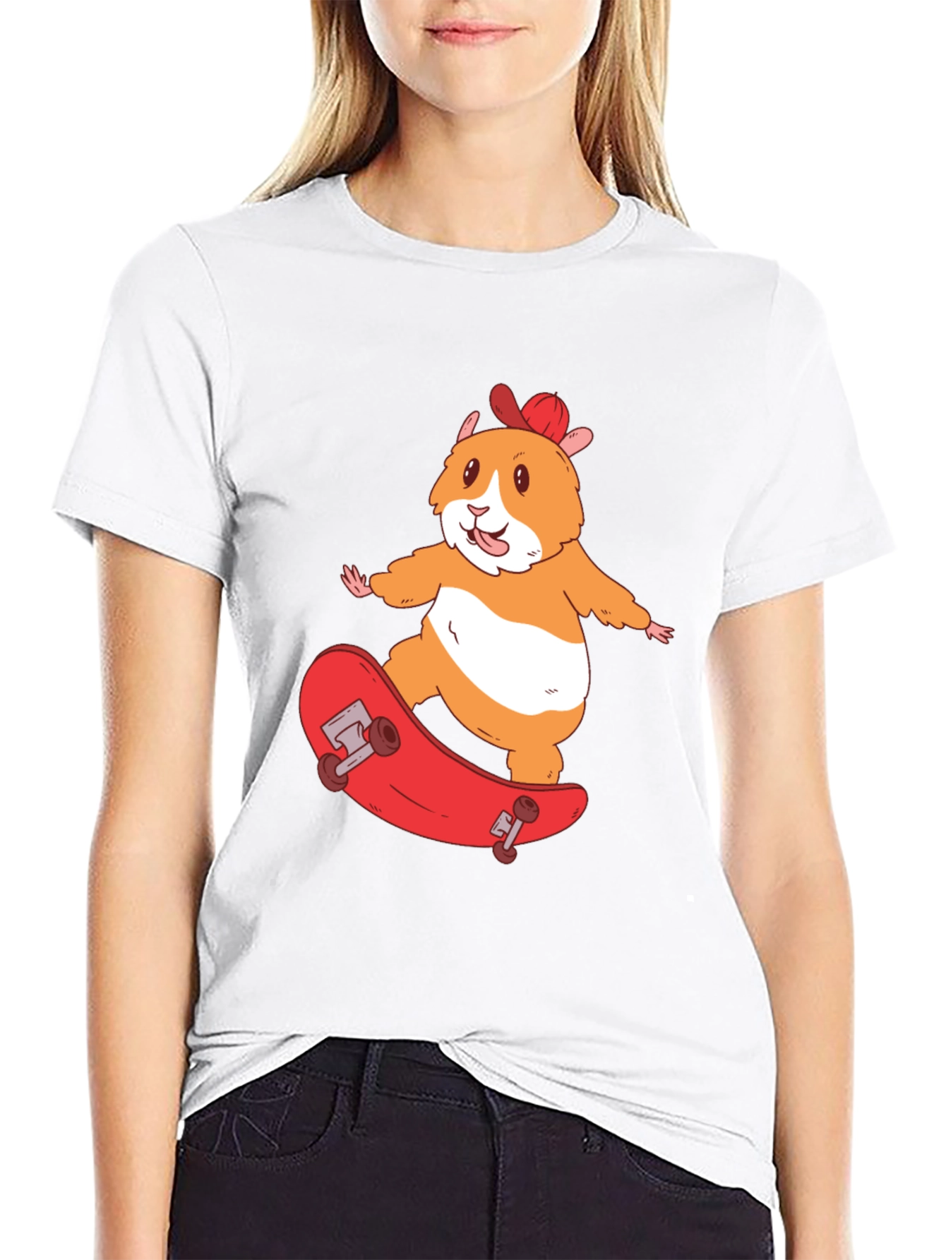 Skateboarding Hamster T-Shirt - Cool Animal Graphic Tee