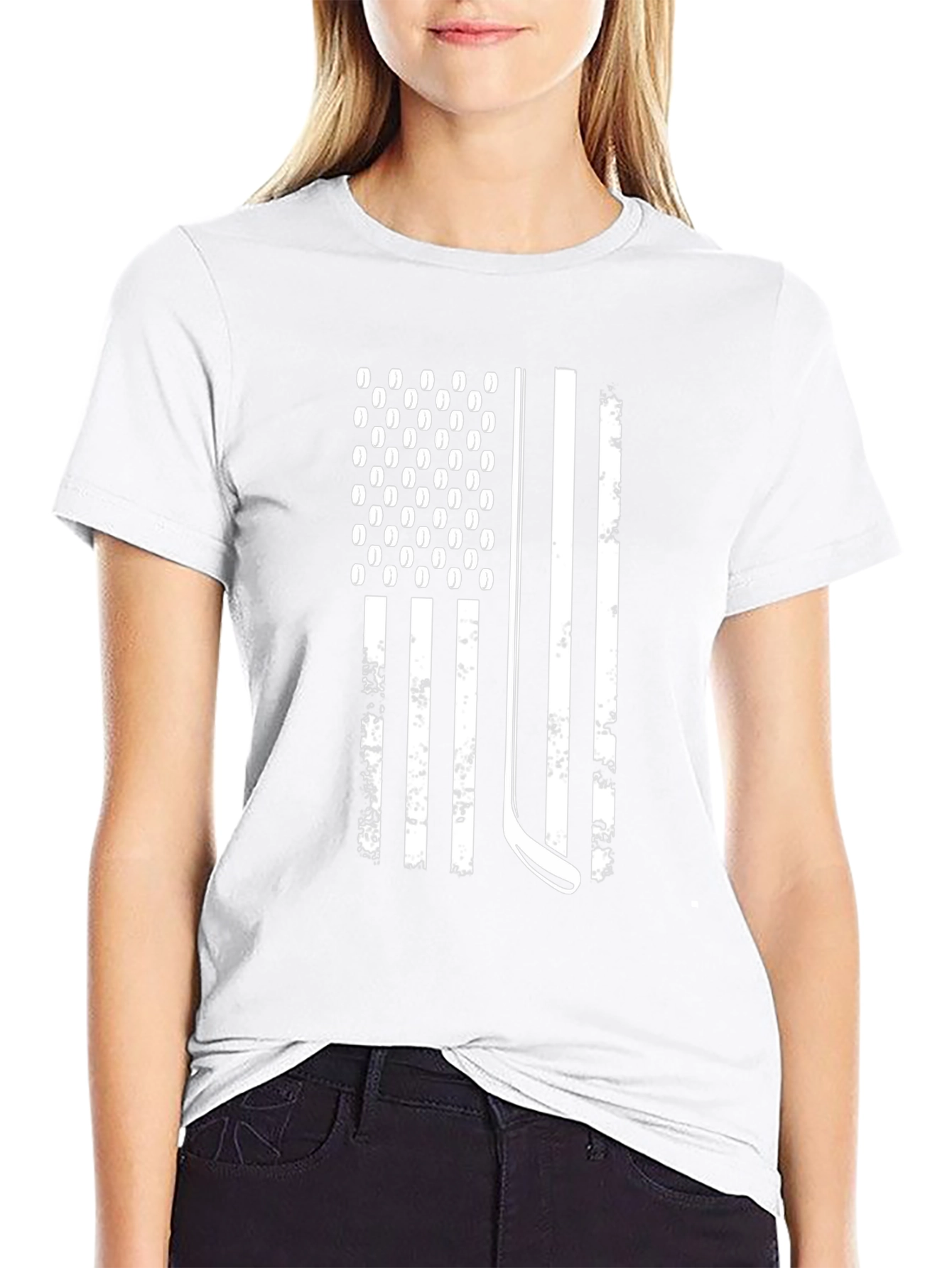 Hockey American Flag Graphic Tee