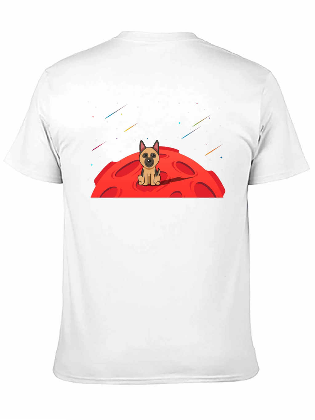 Dog on Moon Graphic T-Shirt - Black