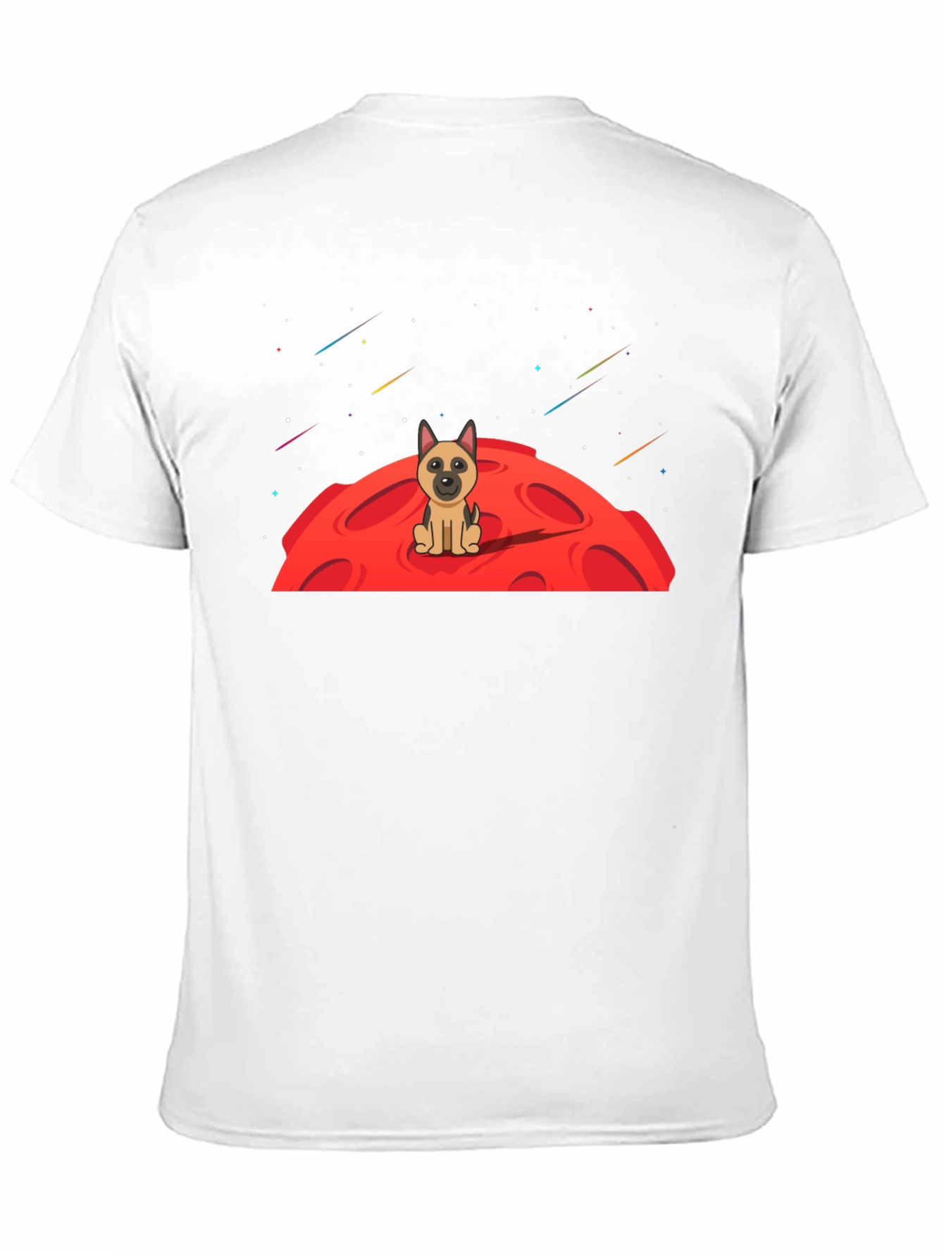 Dog on Moon Graphic T-Shirt - Black