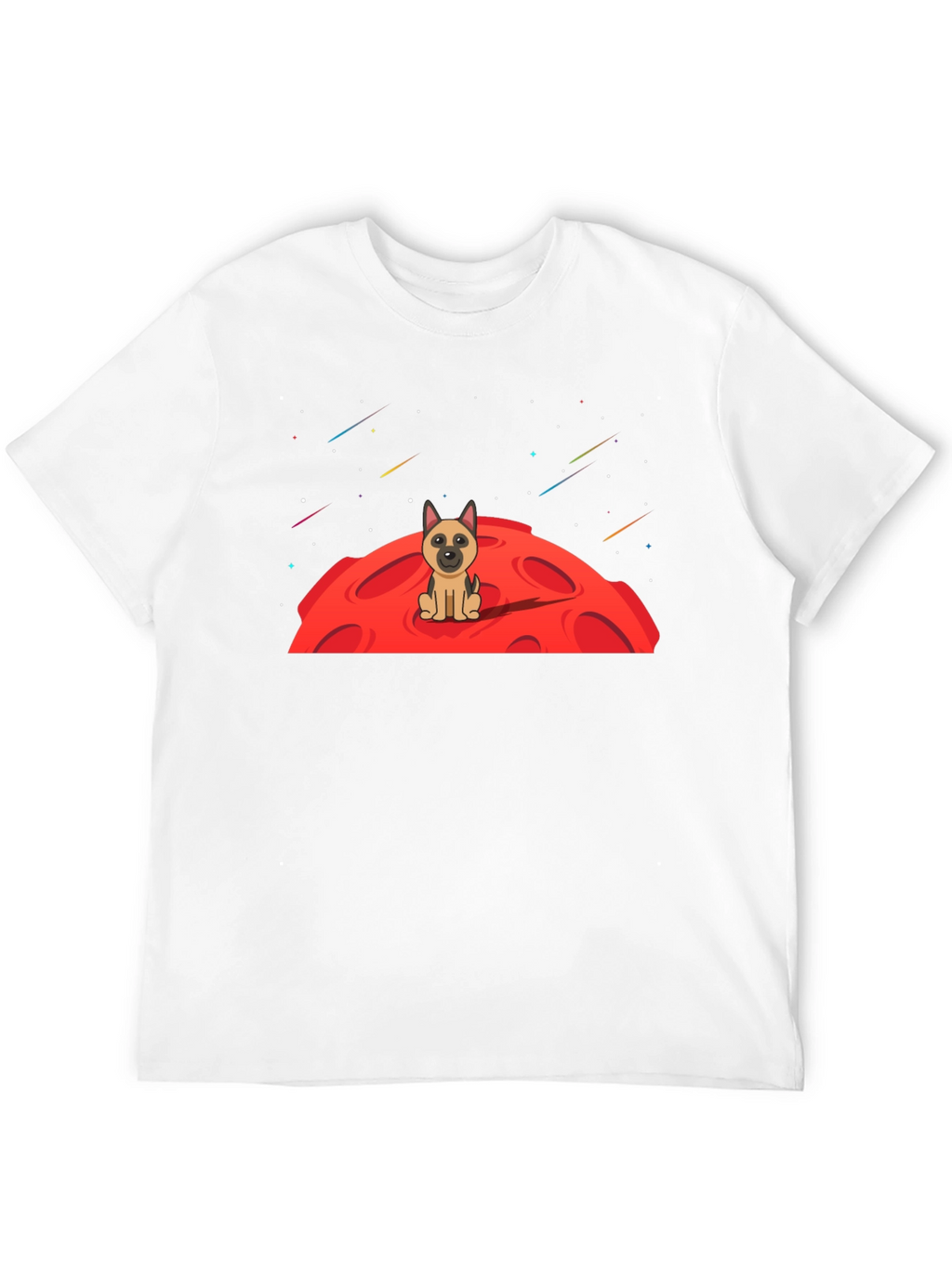 Dog on Moon Graphic T-Shirt - Black