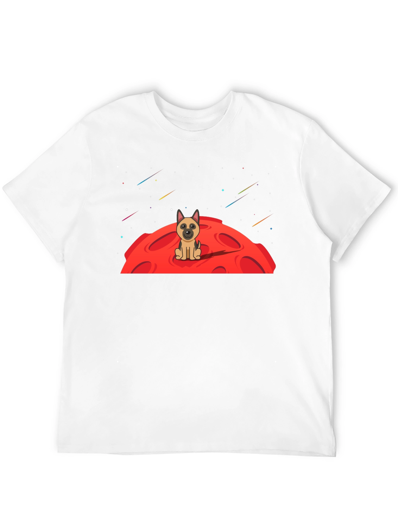Dog on Moon Graphic T-Shirt - Black