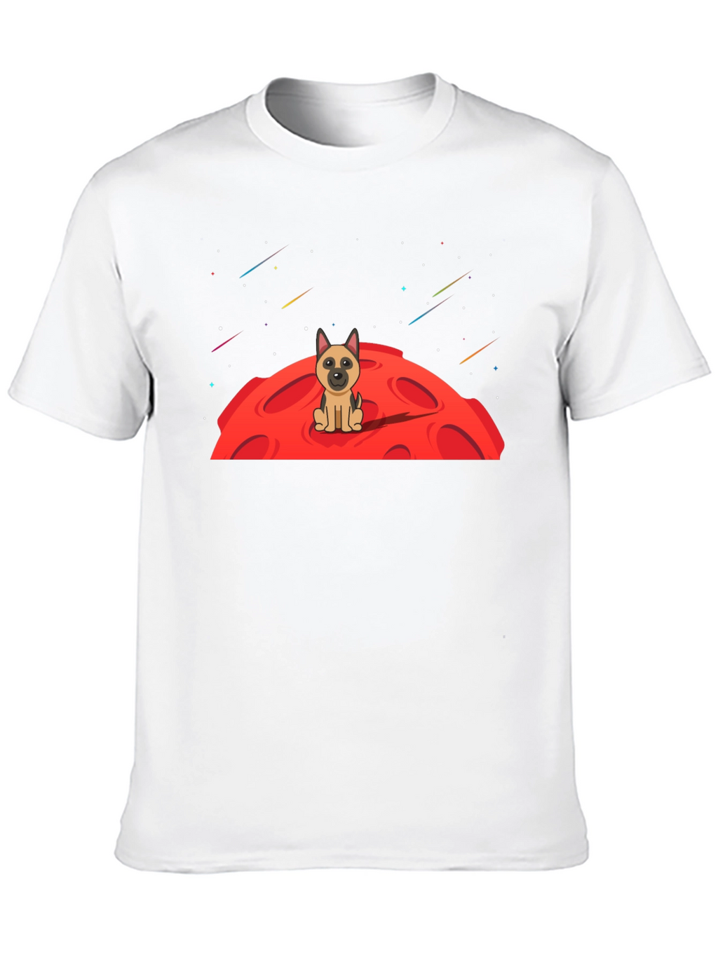 Dog on Moon Graphic T-Shirt - Black
