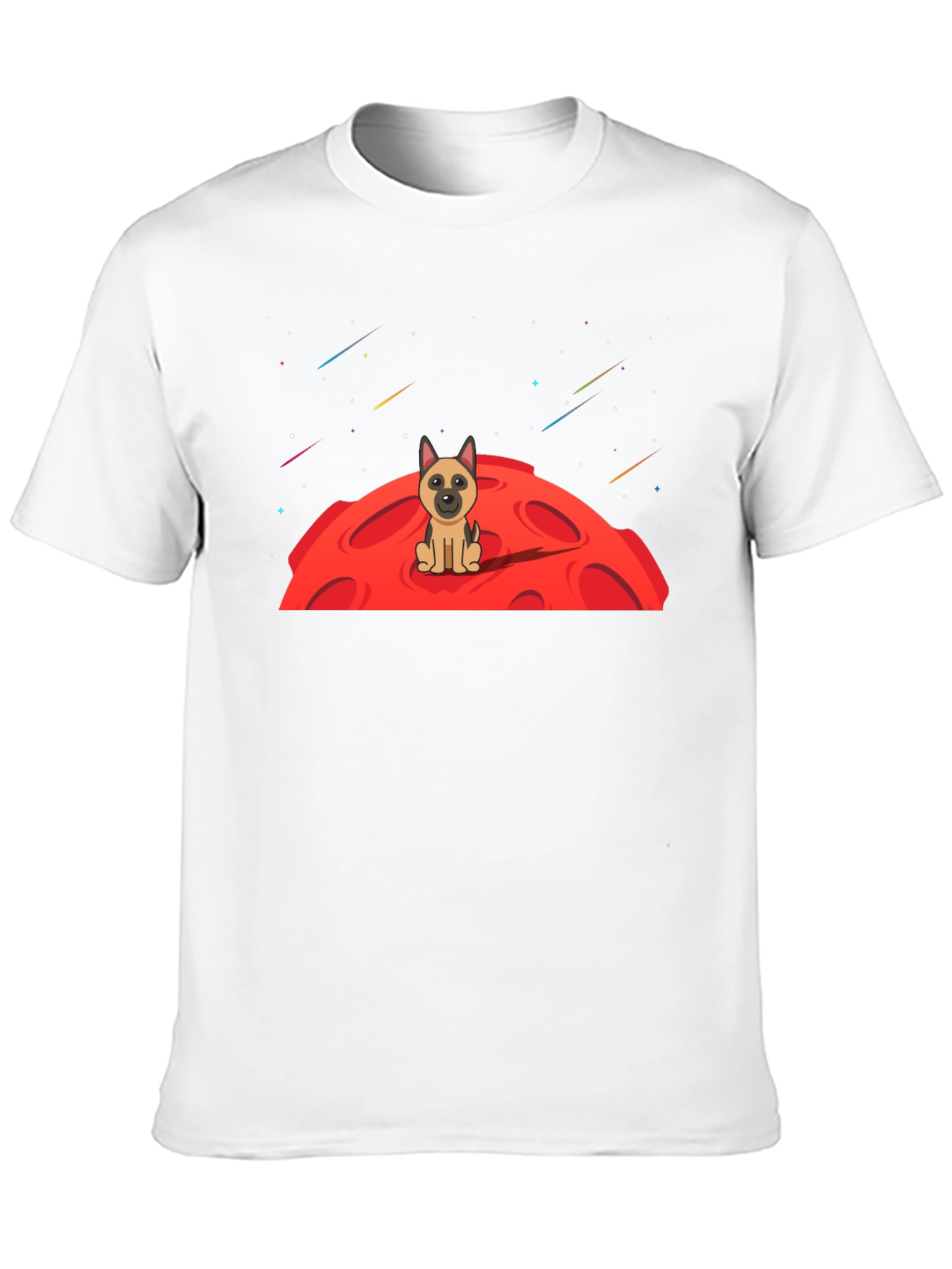 Dog on Moon Graphic T-Shirt - Black