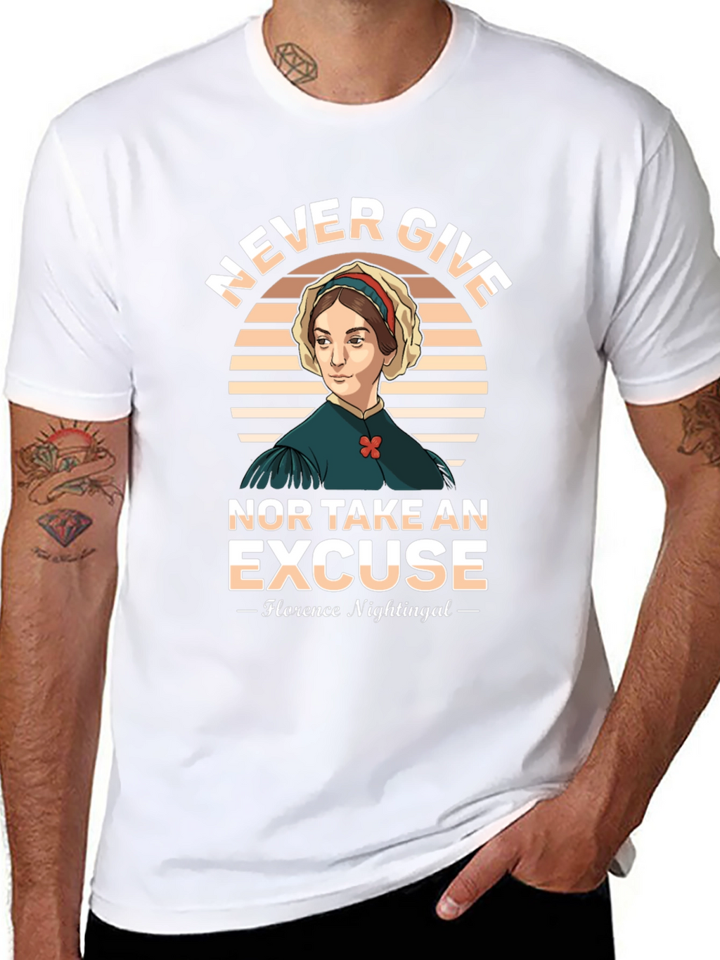 Florence Nightingale T-Shirt - Never Give Up