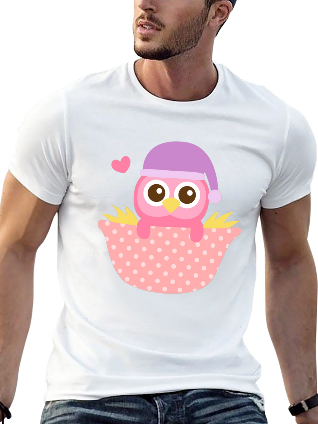 Cute Owl T-Shirt - Whimsical Sleepy Bird Design