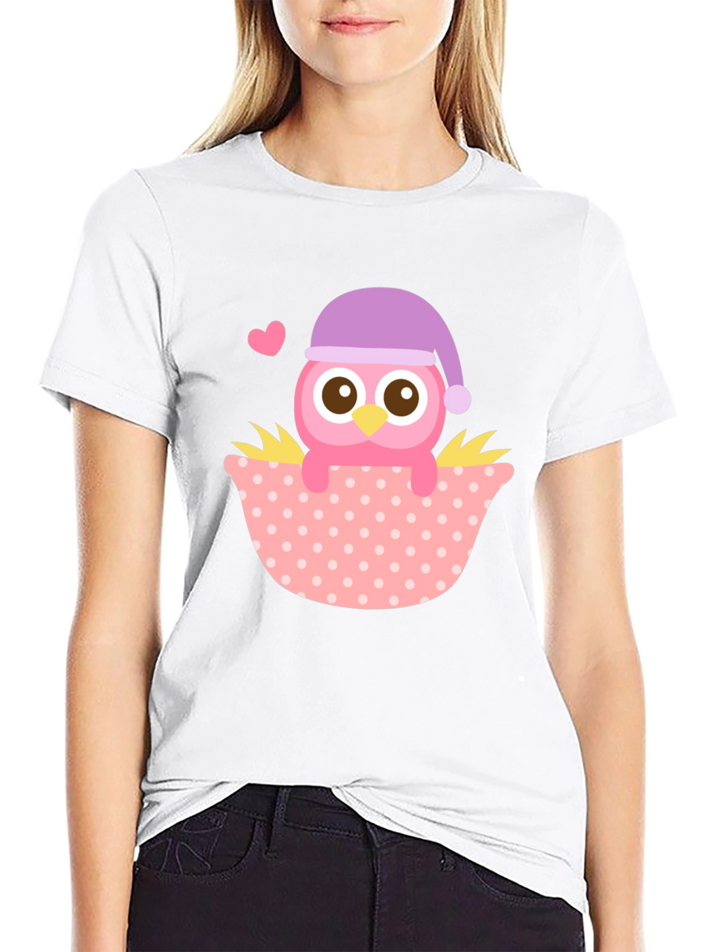 Cute Owl T-Shirt - Whimsical Sleepy Bird Design