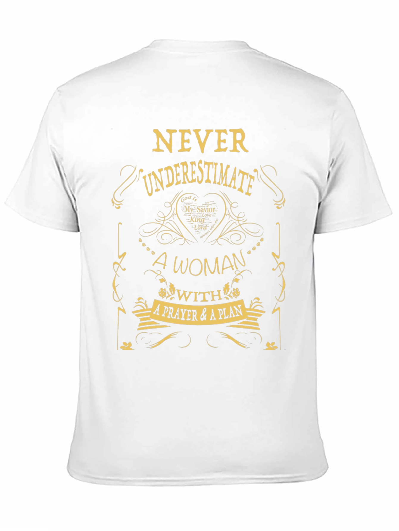 Never Underestimate Woman Prayer Plan T-Shirt