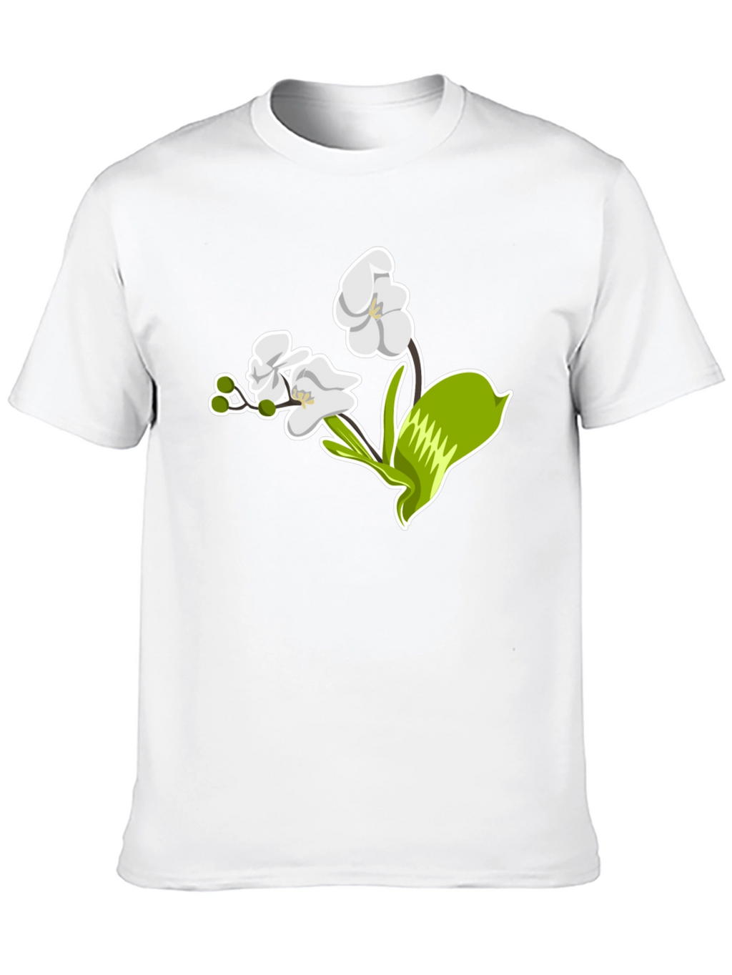 Floral Graphic T-Shirt - Elegant Orchid Design