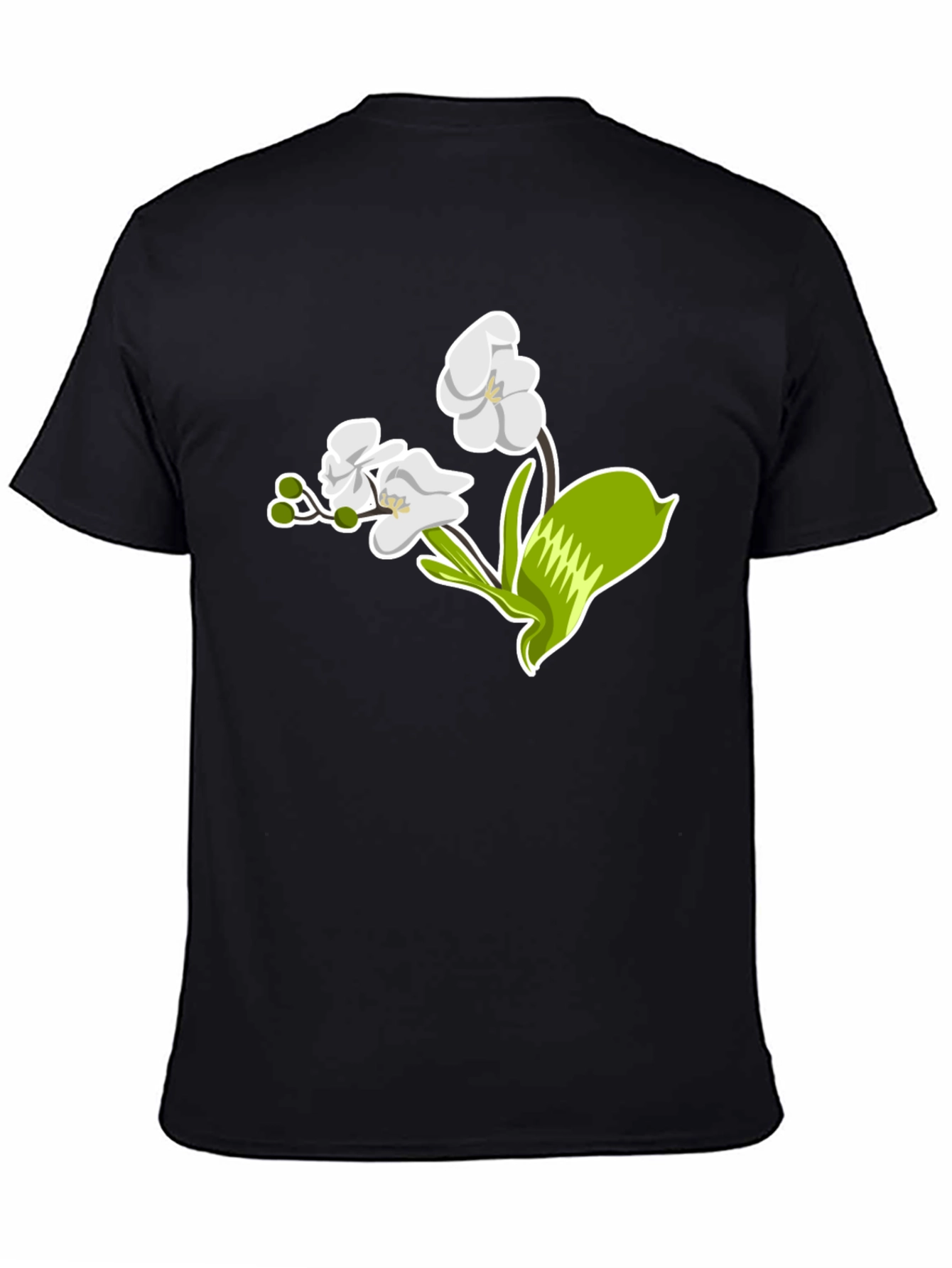 Floral Graphic T-Shirt - Elegant Orchid Design
