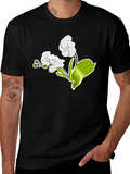 Floral Graphic T-Shirt - Elegant Orchid Design