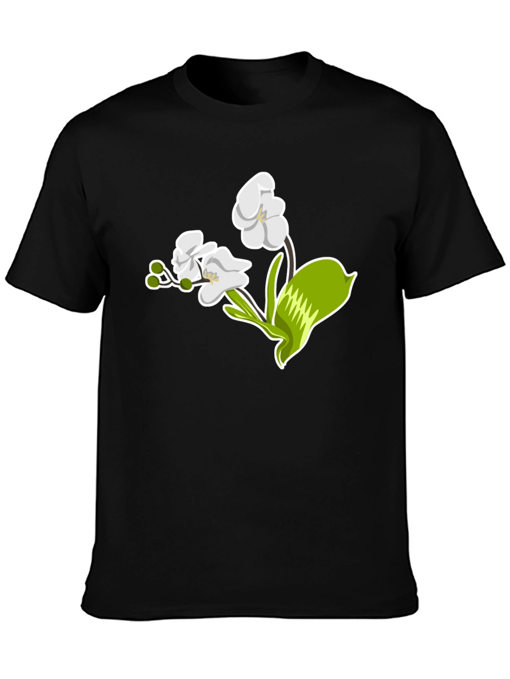 Floral Graphic T-Shirt - Elegant Orchid Design