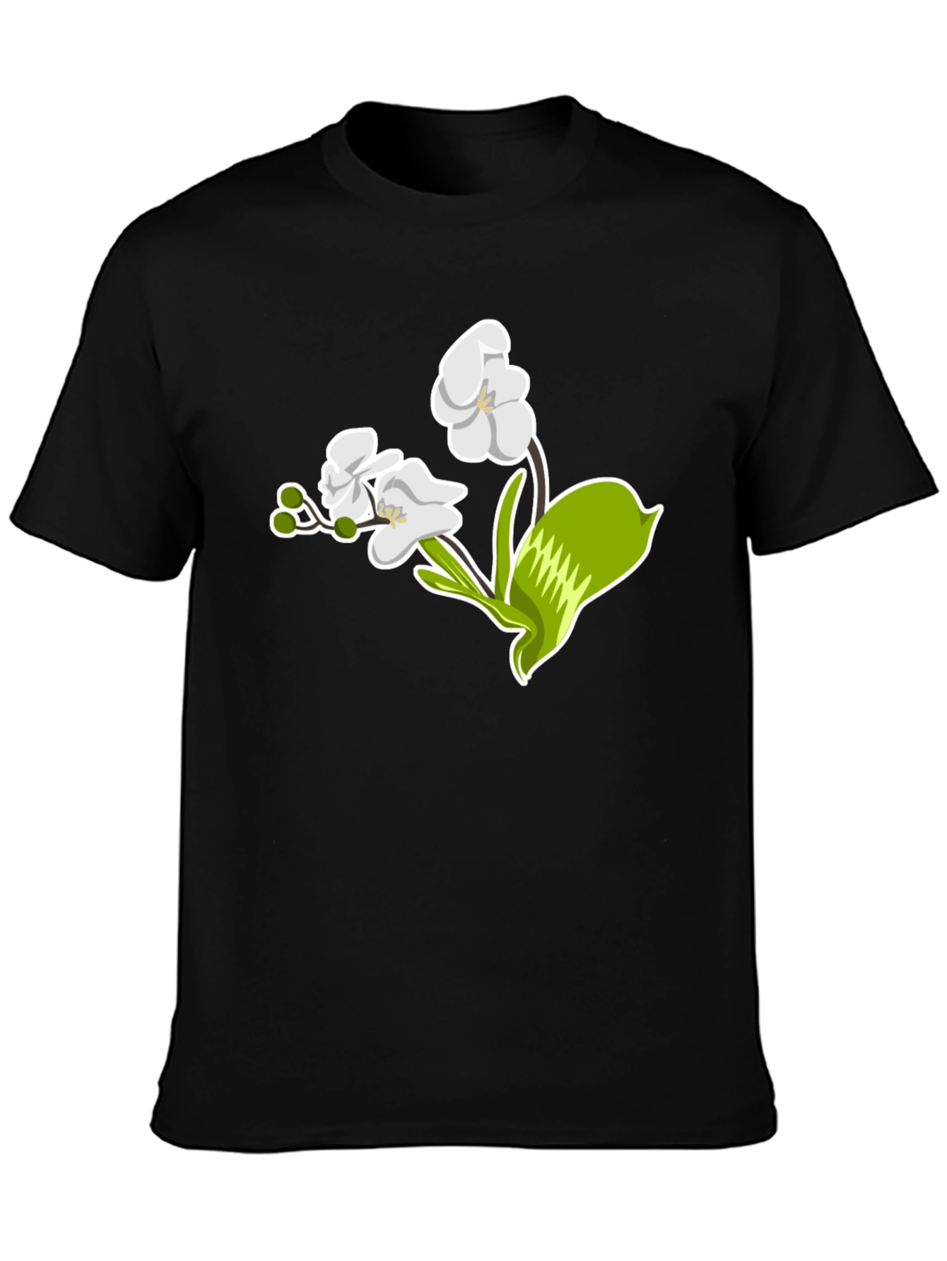 Floral Graphic T-Shirt - Elegant Orchid Design