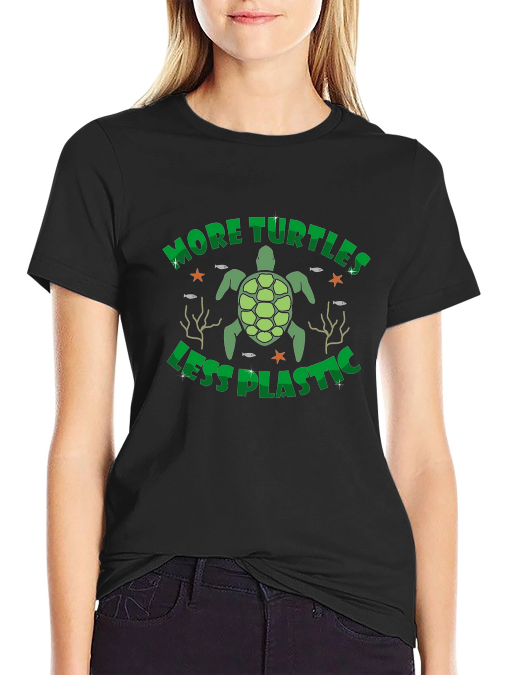 More Turtles Less Plastic Graphic T-Shirt