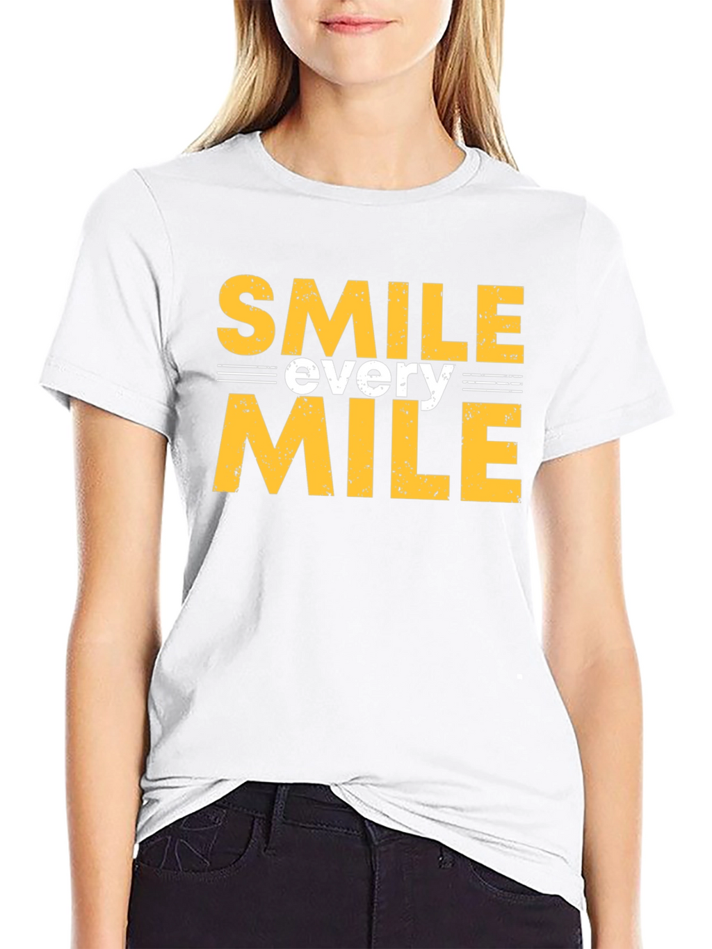 Smile Every Mile Graphic Tee - Black Cotton T-Shirt