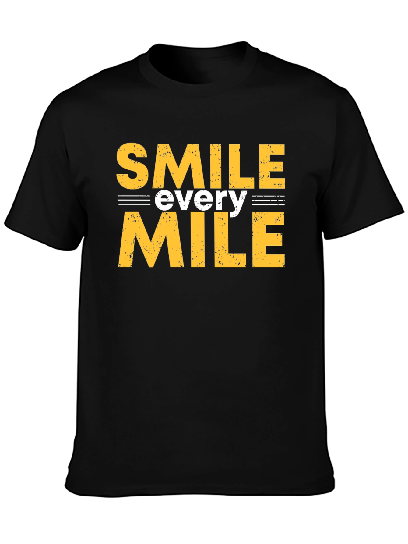Smile Every Mile Graphic Tee - Black Cotton T-Shirt